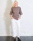 Supima Structured Jersey Assym Tee in Walnut by Enza Costa-Enza Costa-Idlewild-Cincinnati