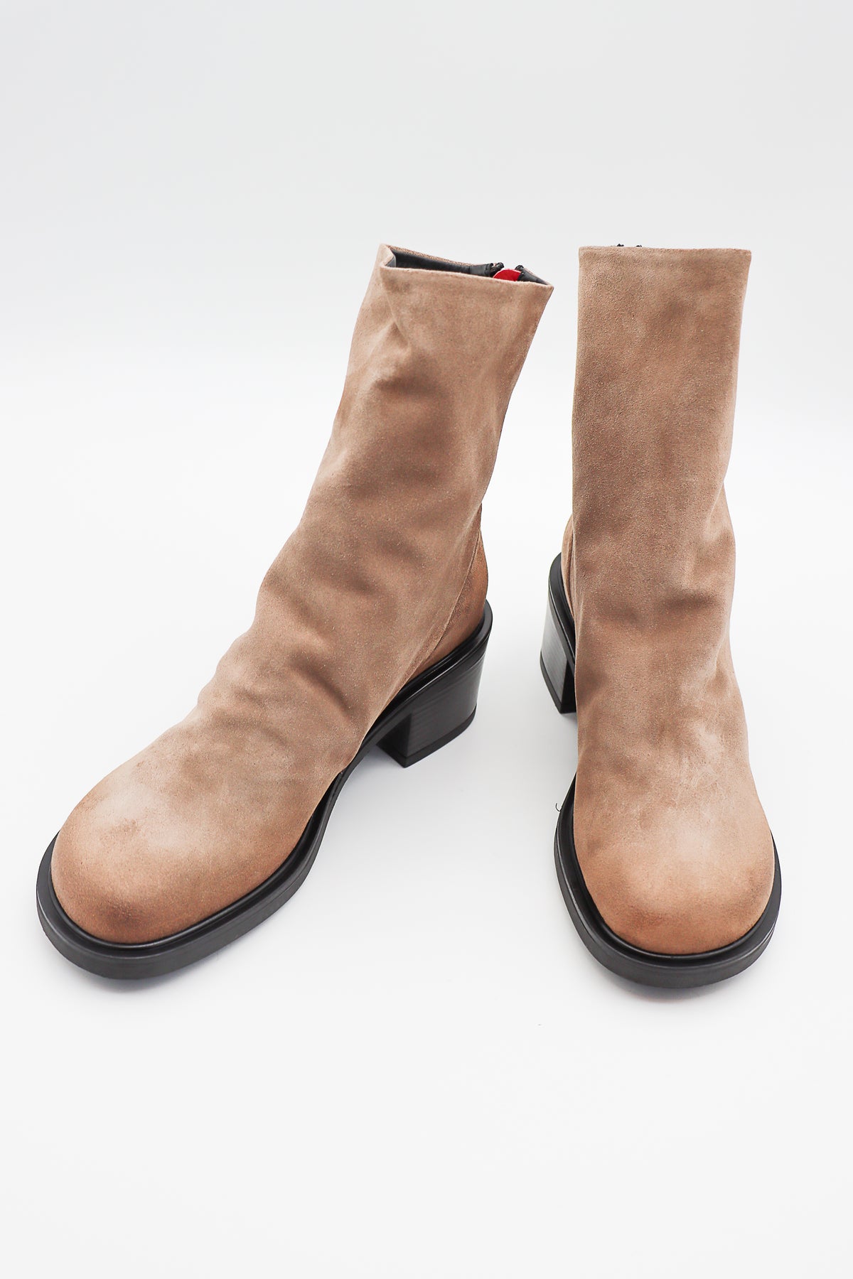 Nole 26 Tronchetto Velour Boot in Taupe by Halmanera-Halmanera-Idlewild-Cincinnati
