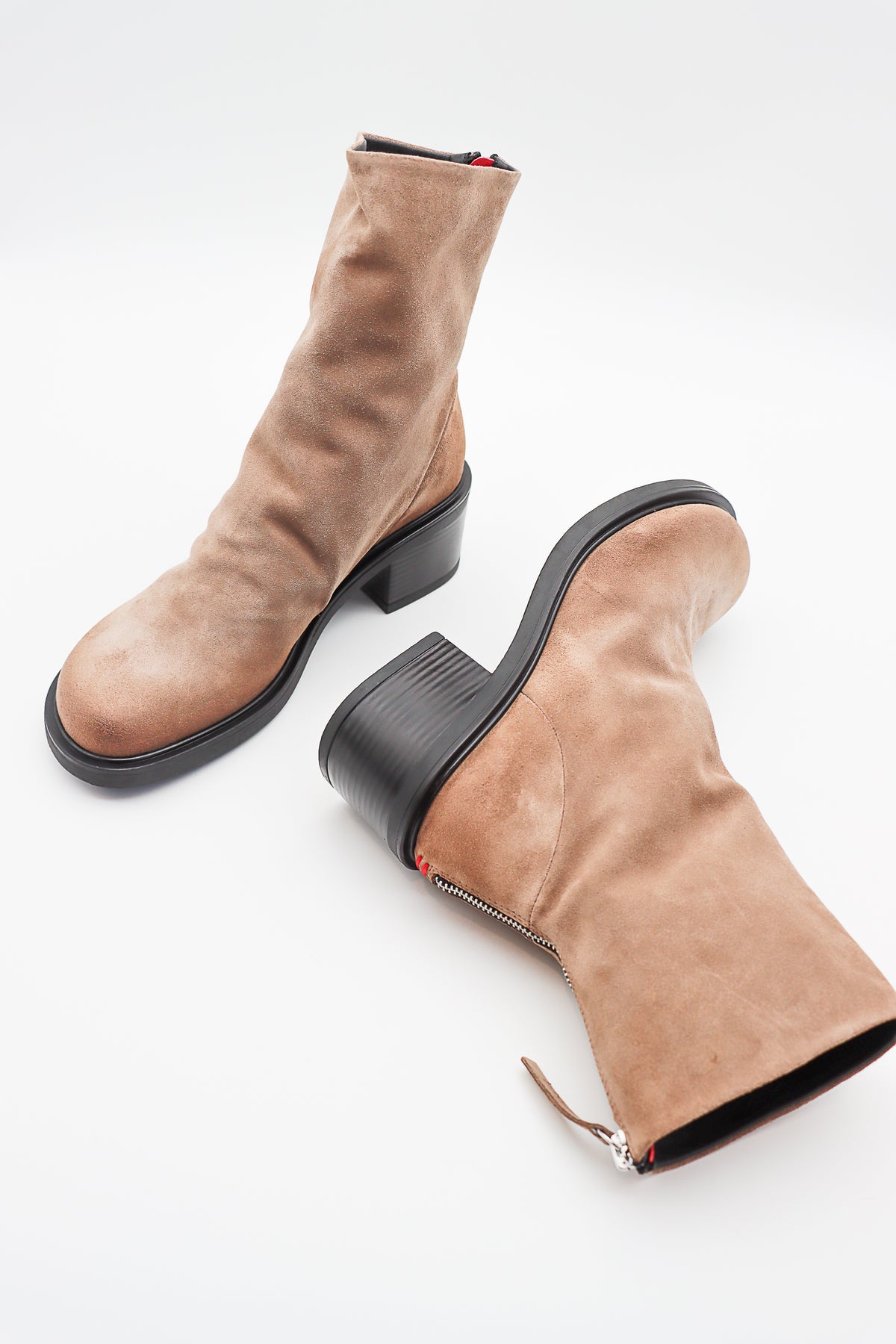 Nole 26 Tronchetto Velour Boot in Taupe by Halmanera-Halmanera-Idlewild-Cincinnati
