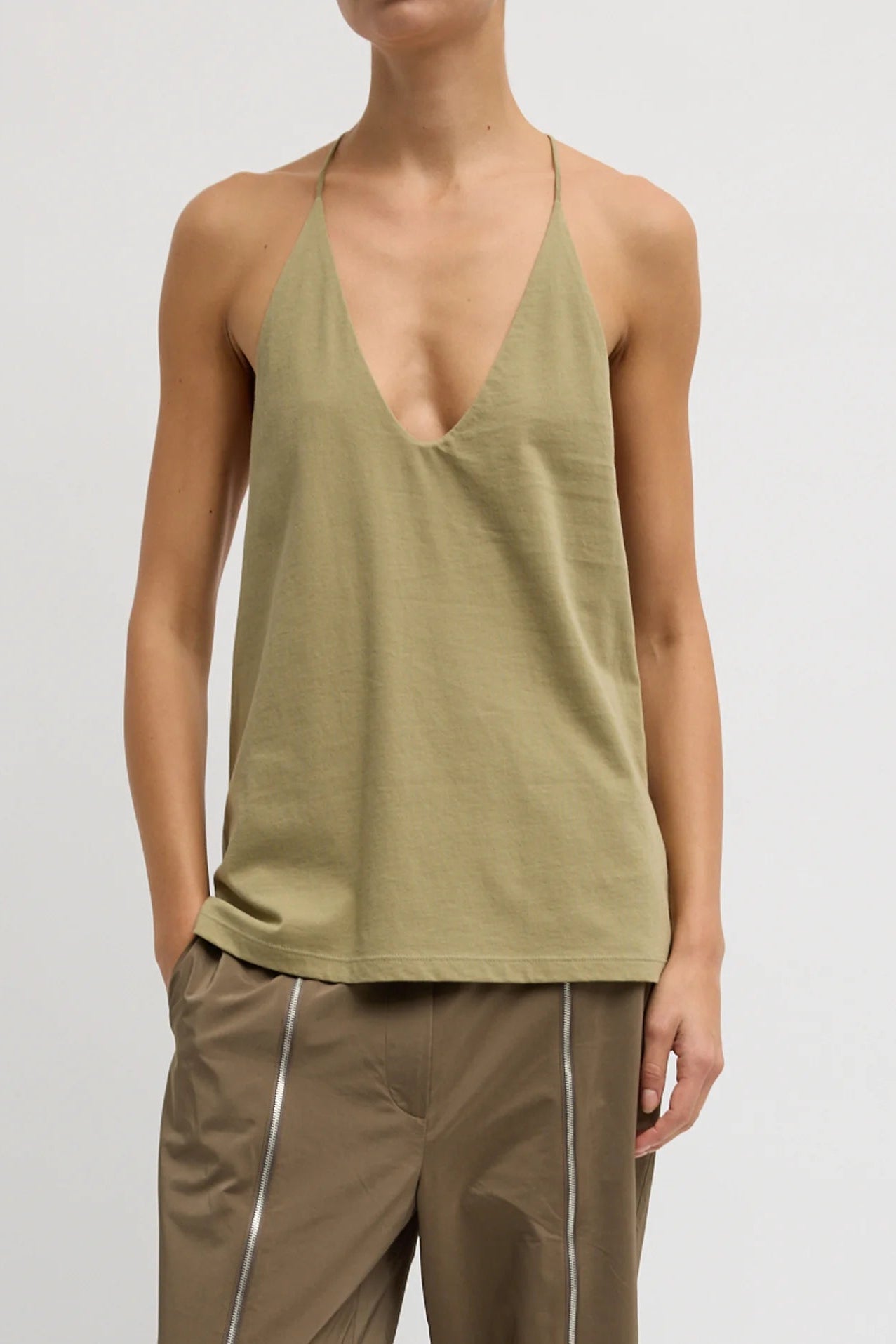 T-Shirt Program Racerback Tank in Fennel by Tibi-Tibi-Idlewild