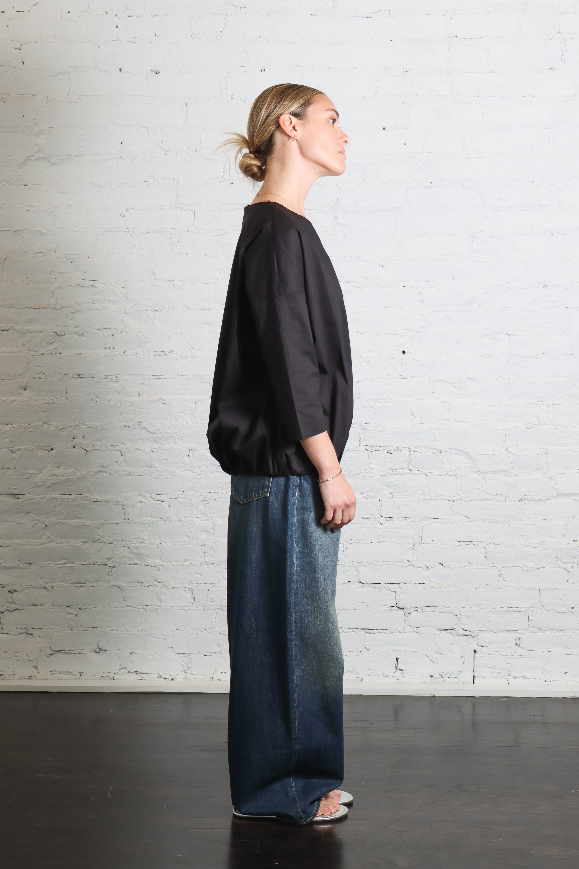 T-Shirt with Elastic TSL in Black by Album Di Famiglia-Album Di Famiglia-Idlewild-Cincinnati