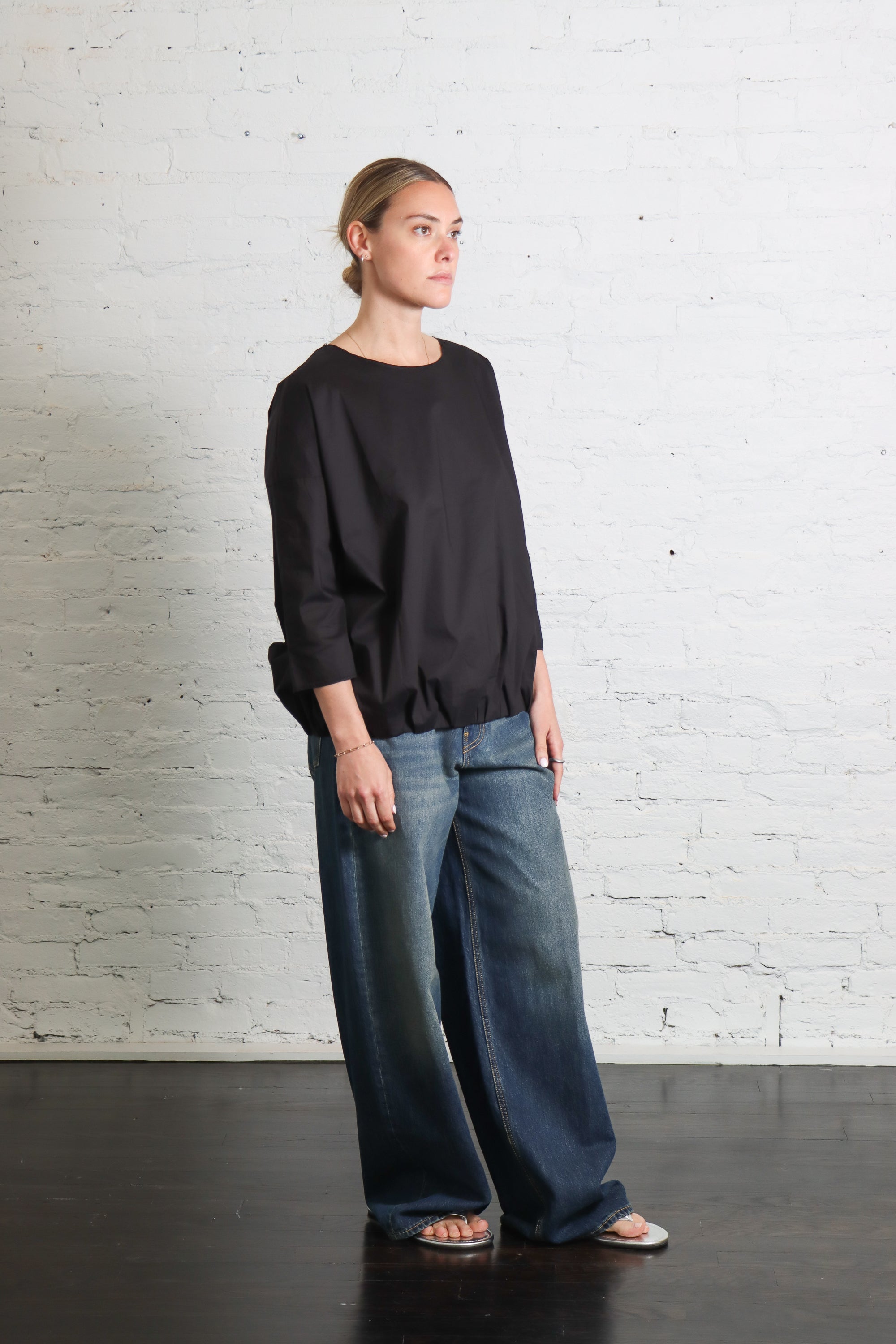 T-Shirt with Elastic TSL in Black by Album Di Famiglia-Album Di Famiglia-Idlewild-Cincinnati