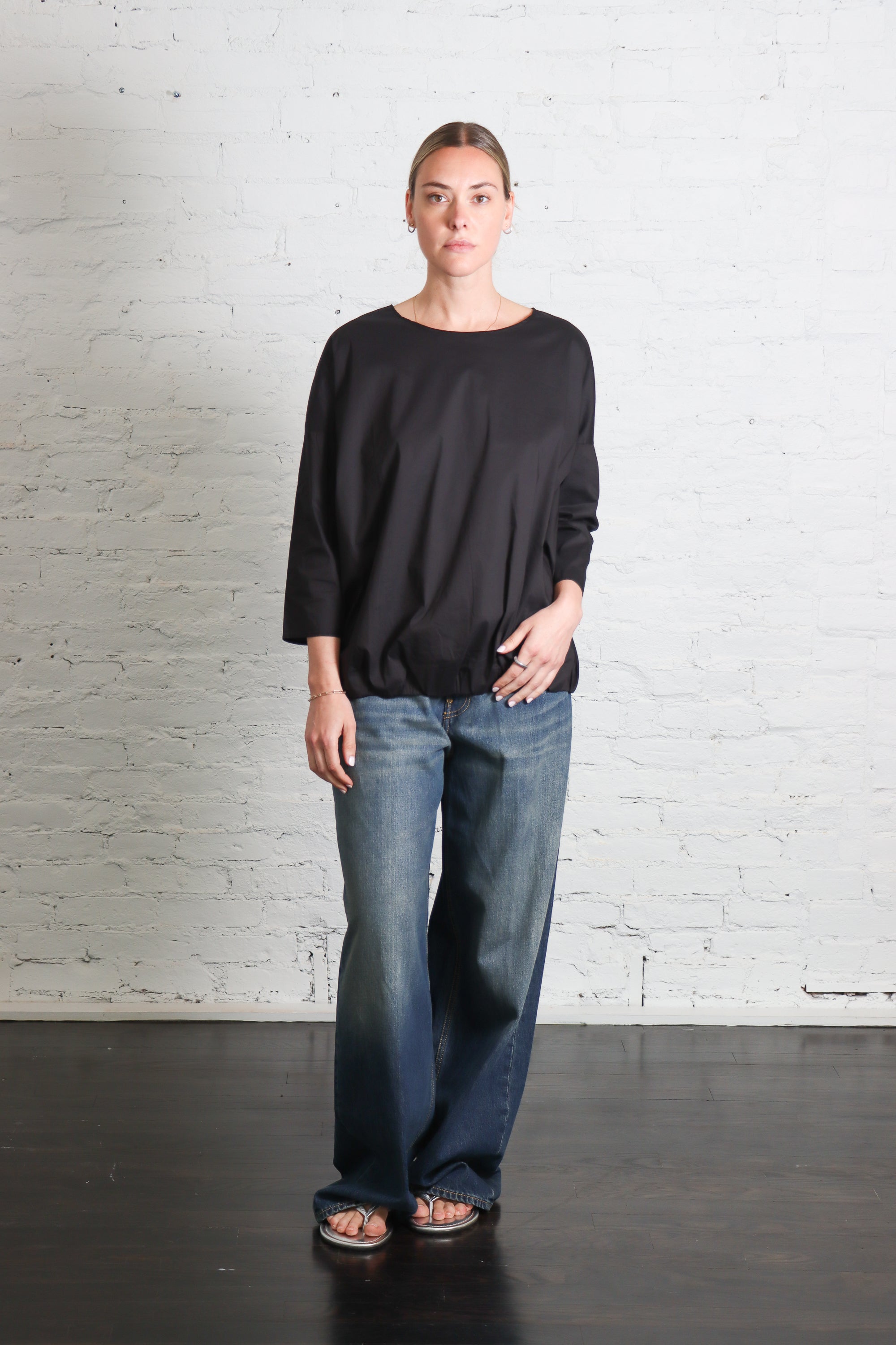 T-Shirt with Elastic TSL in Black by Album Di Famiglia-Album Di Famiglia-Idlewild-Cincinnati