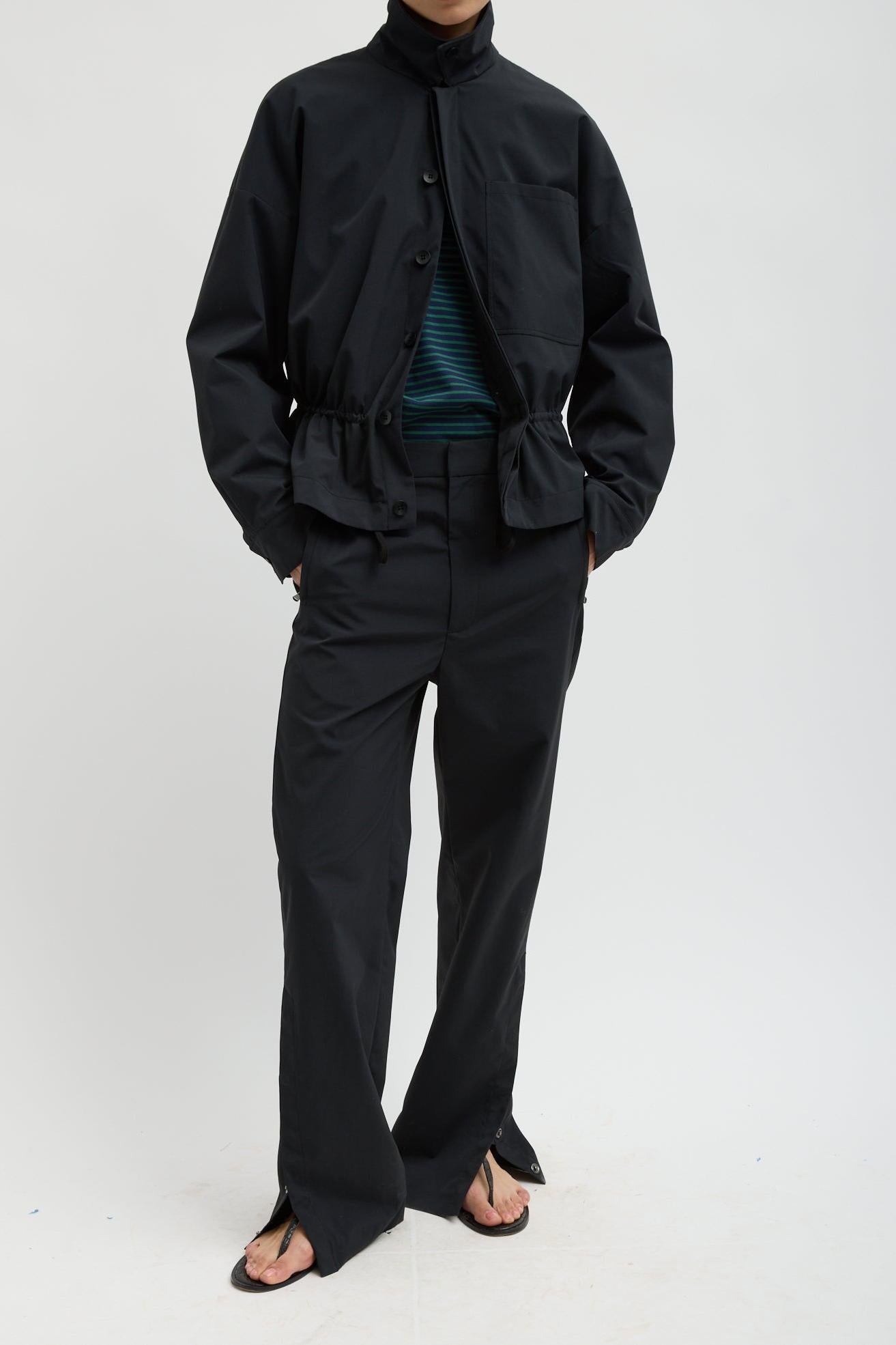 Tech Suiting Anorak Bomber in Black by Tibi-Tibi-Idlewild-Cincinnati