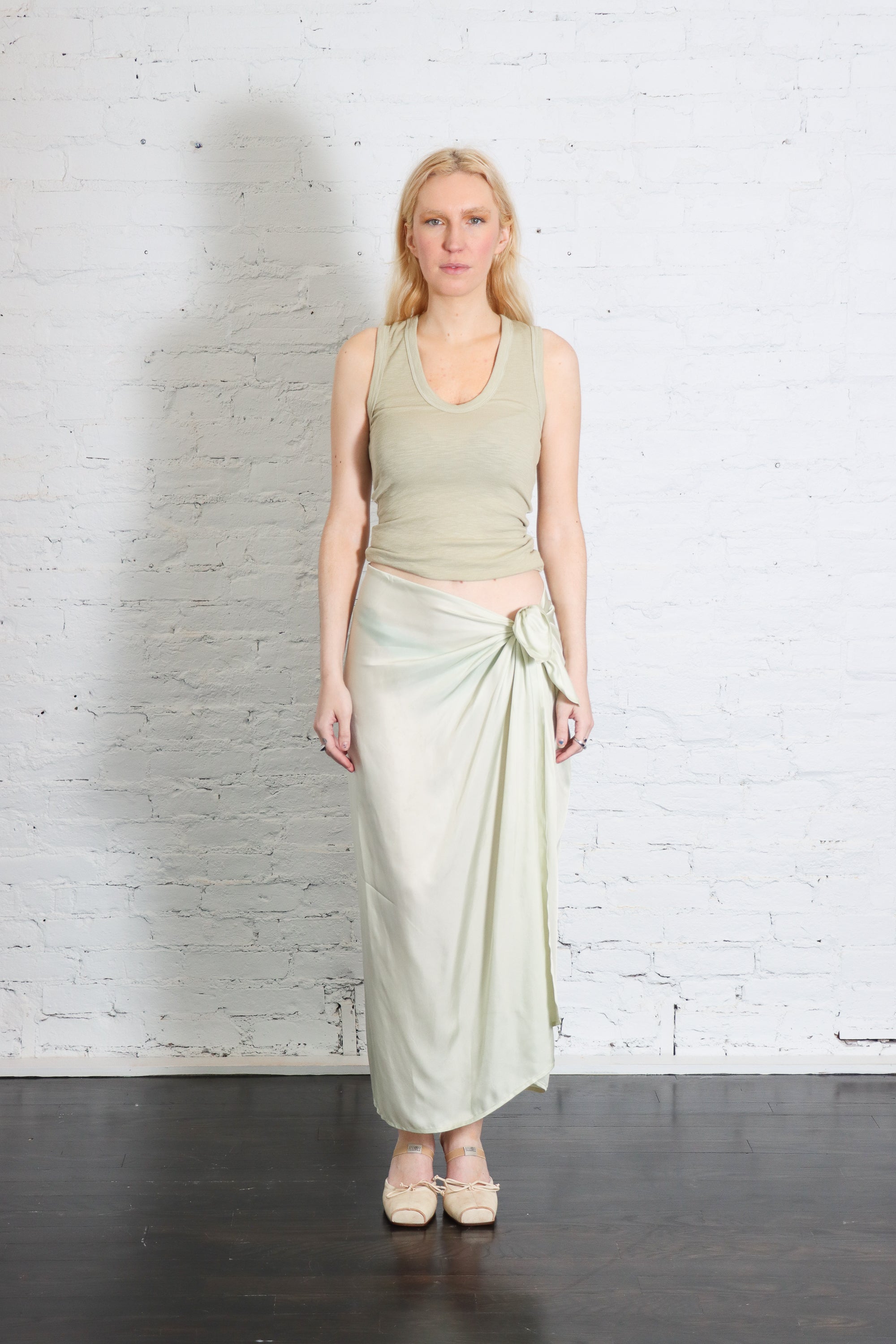 Textured Rib Sleeveless U Tank in Beach Glass by Enza Costa – Idlewild