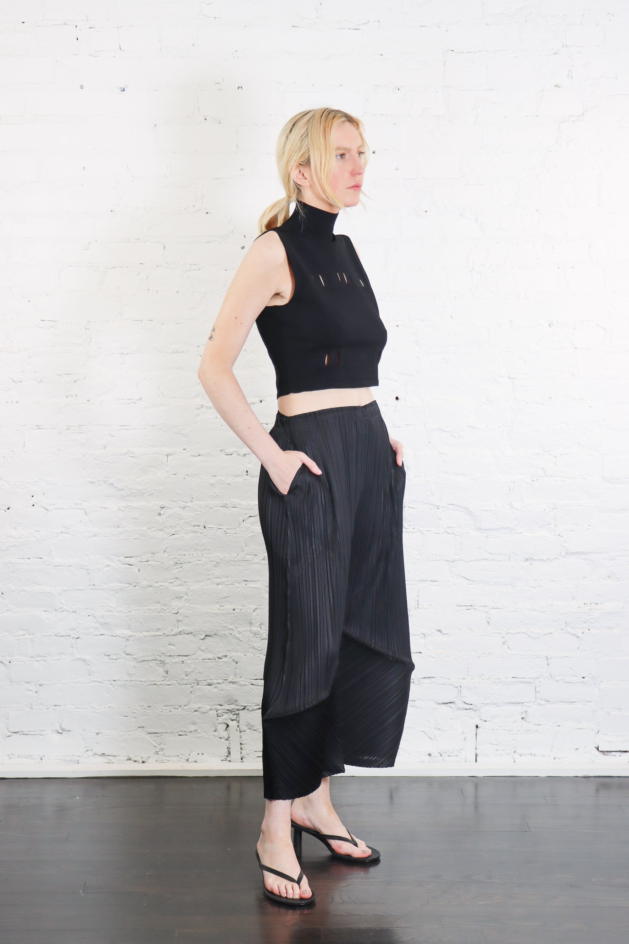 Thicker Bottoms 2 Pants in Black by Pleats Please Issey Miyake-Pleats Please Issey Miyake-Idlewild-Cincinnati