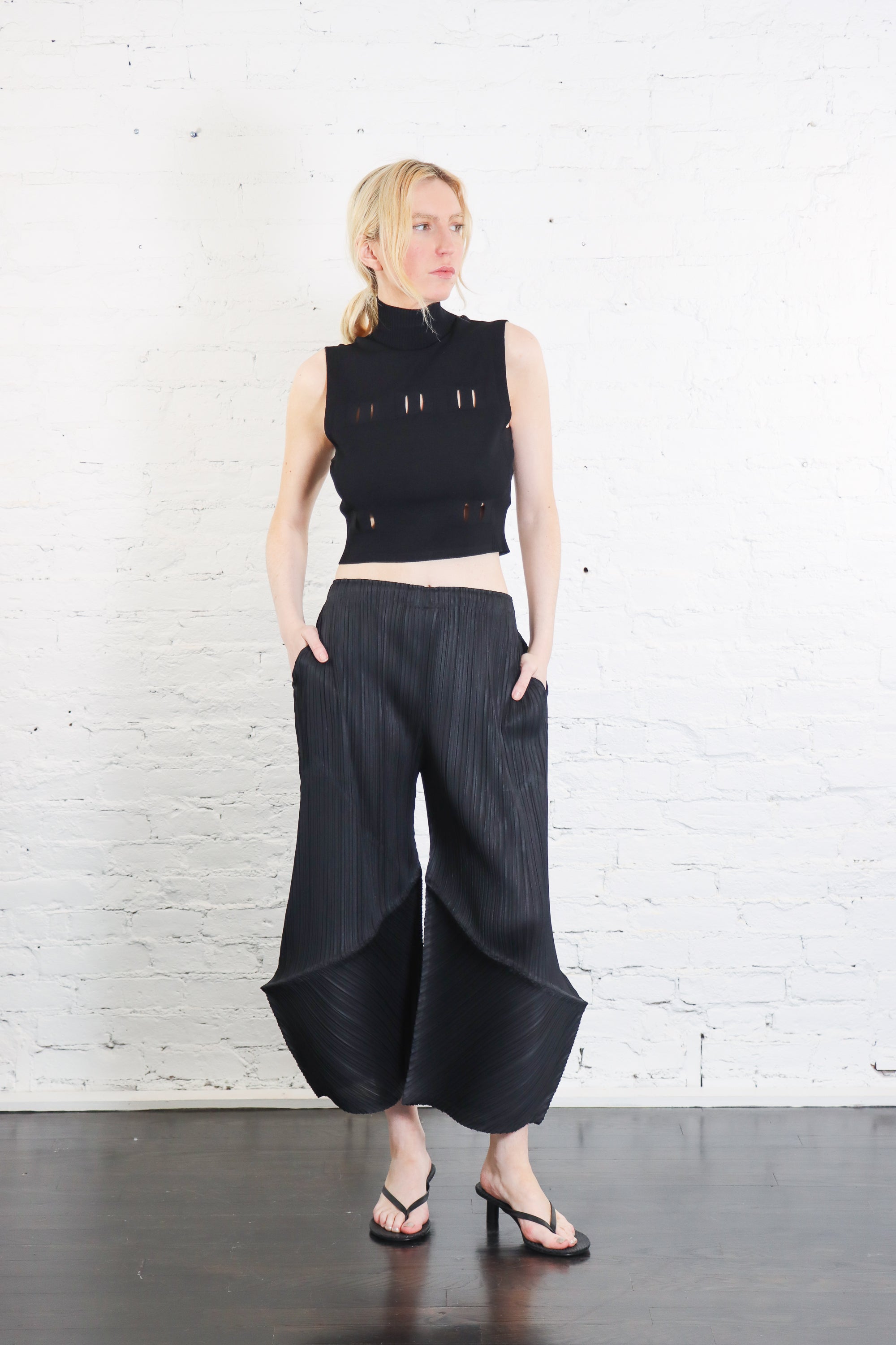 Thicker Bottoms 2 Pants in Black by Pleats Please Issey Miyake-Pleats Please Issey Miyake-Idlewild-Cincinnati