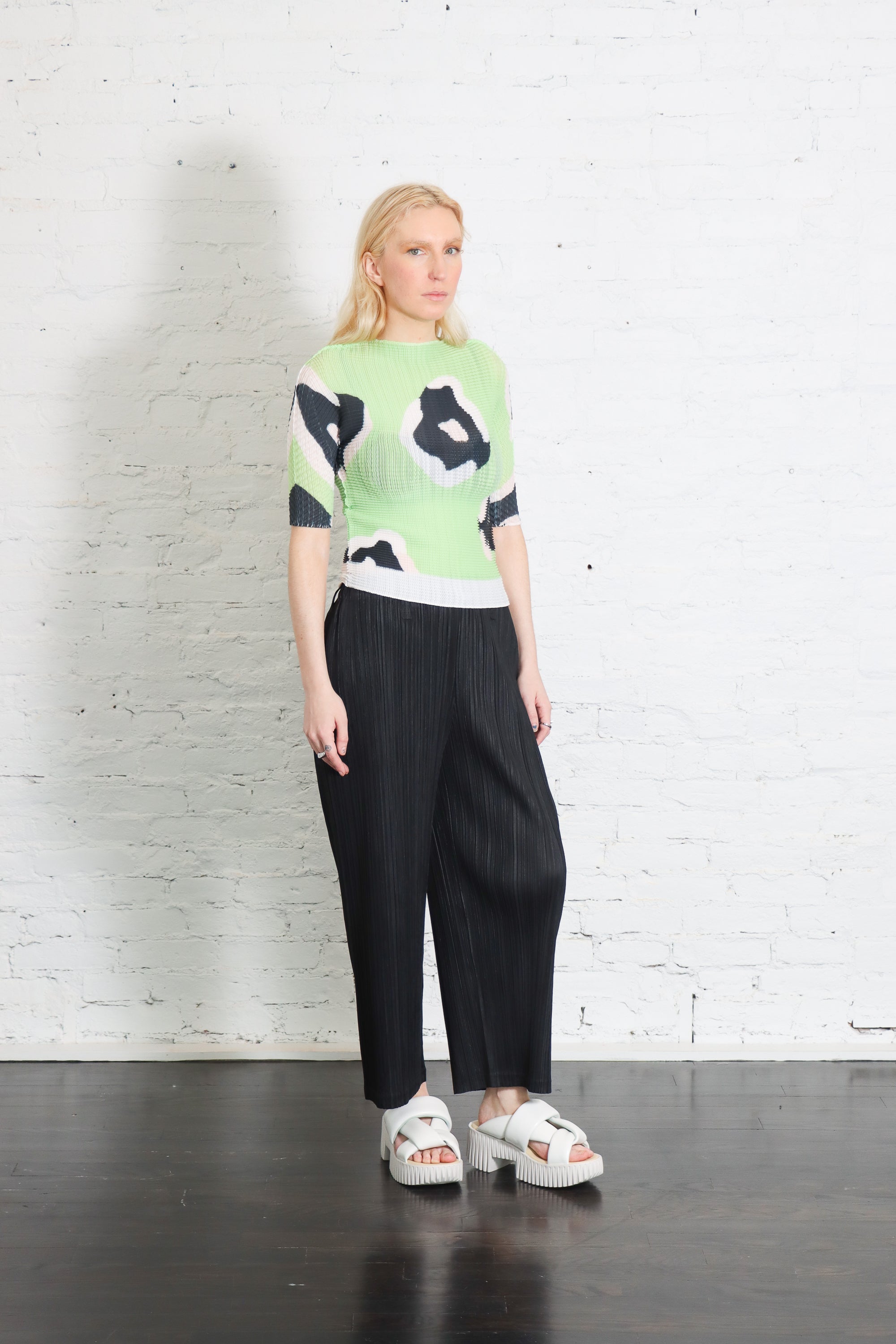 Verve Pleats Top in Green by Issey Miyake-Issey Miyake-Idlewild-Cincinnati