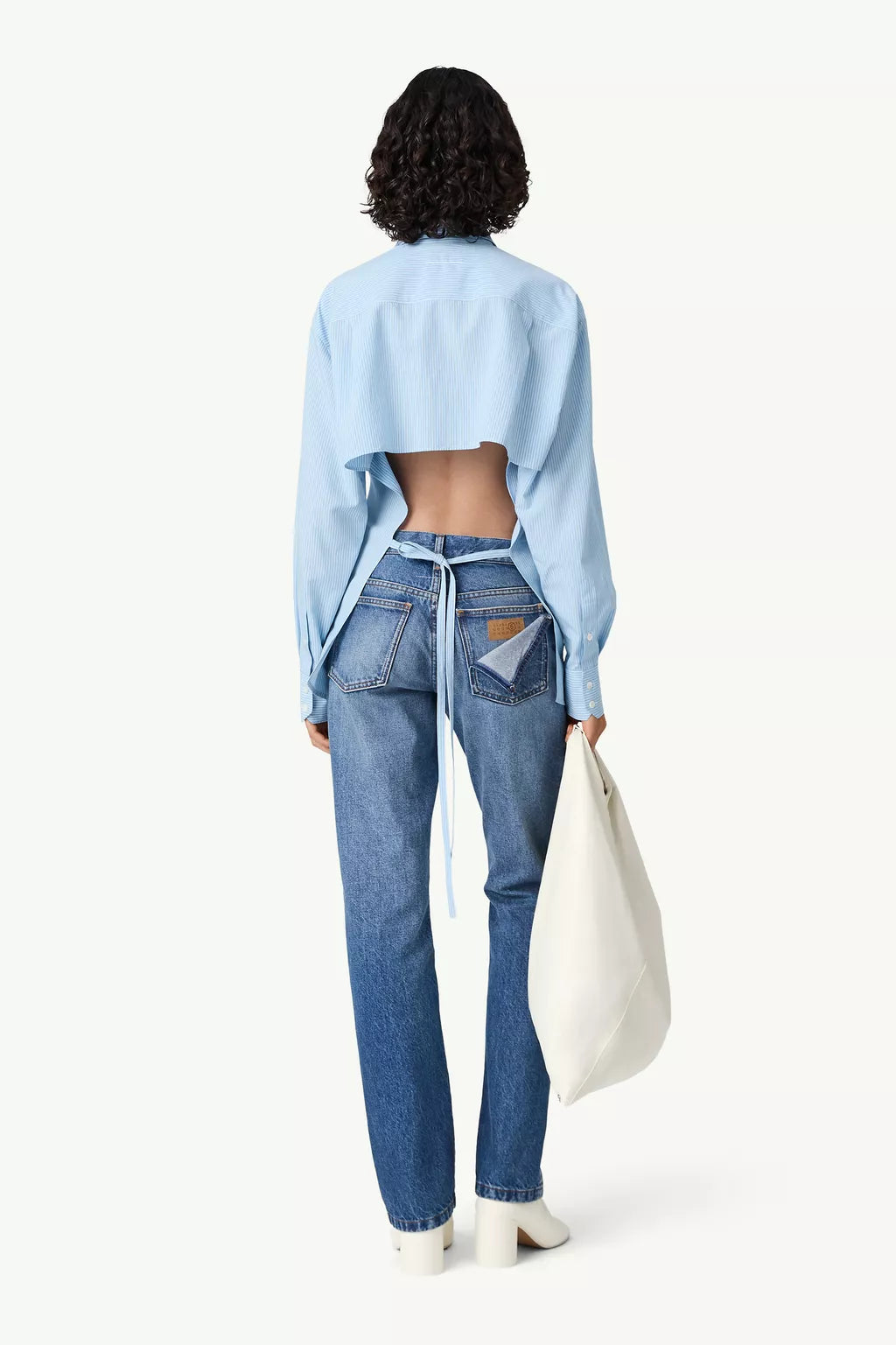 Tie-back Shirt in Blue Stripe by MM6 Maison Margiela-MM6-Idlewild-Cincinnati