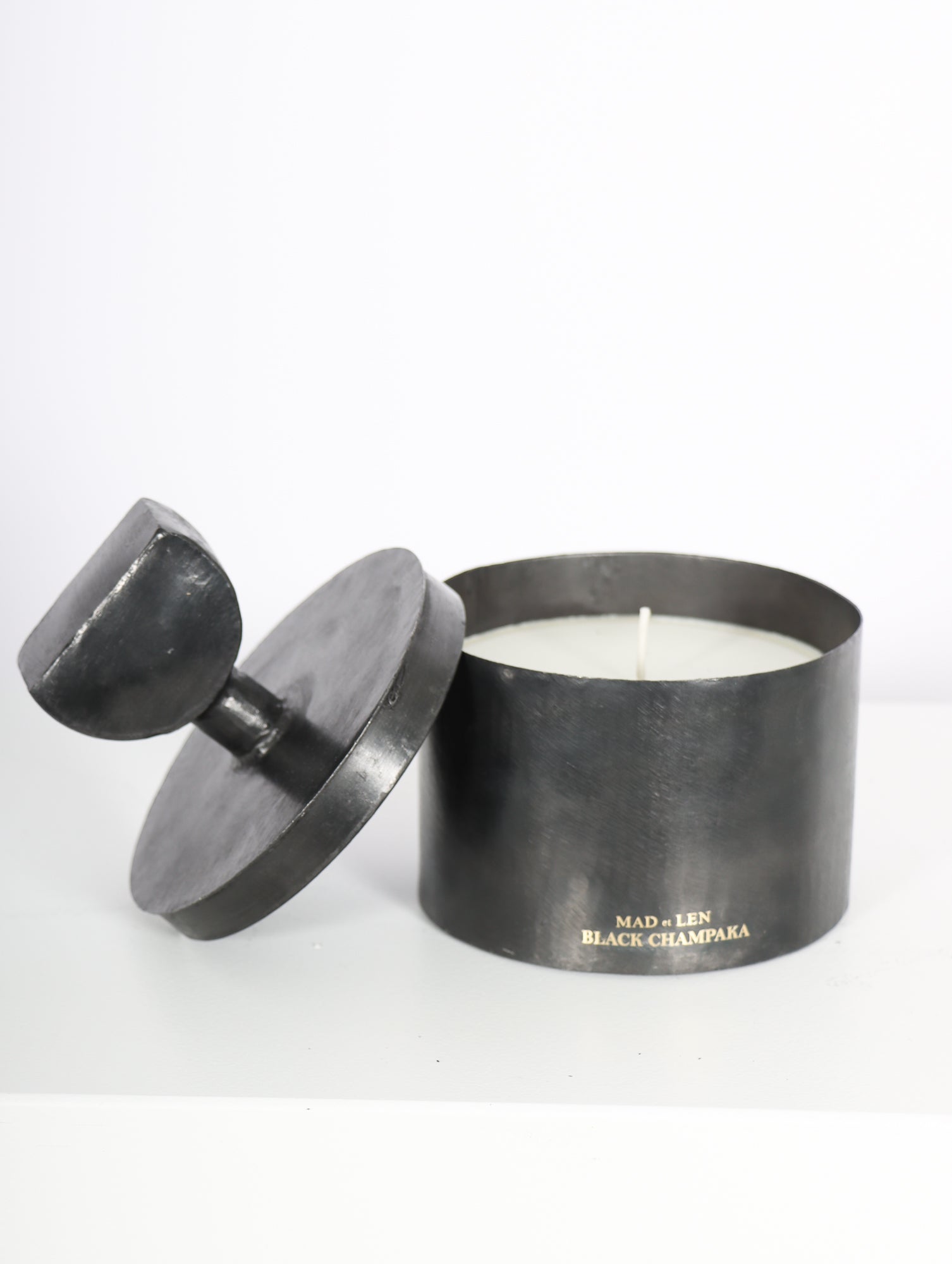 Totem Demi-Lune Petite Candle in Black Champaka by Mad Et Len