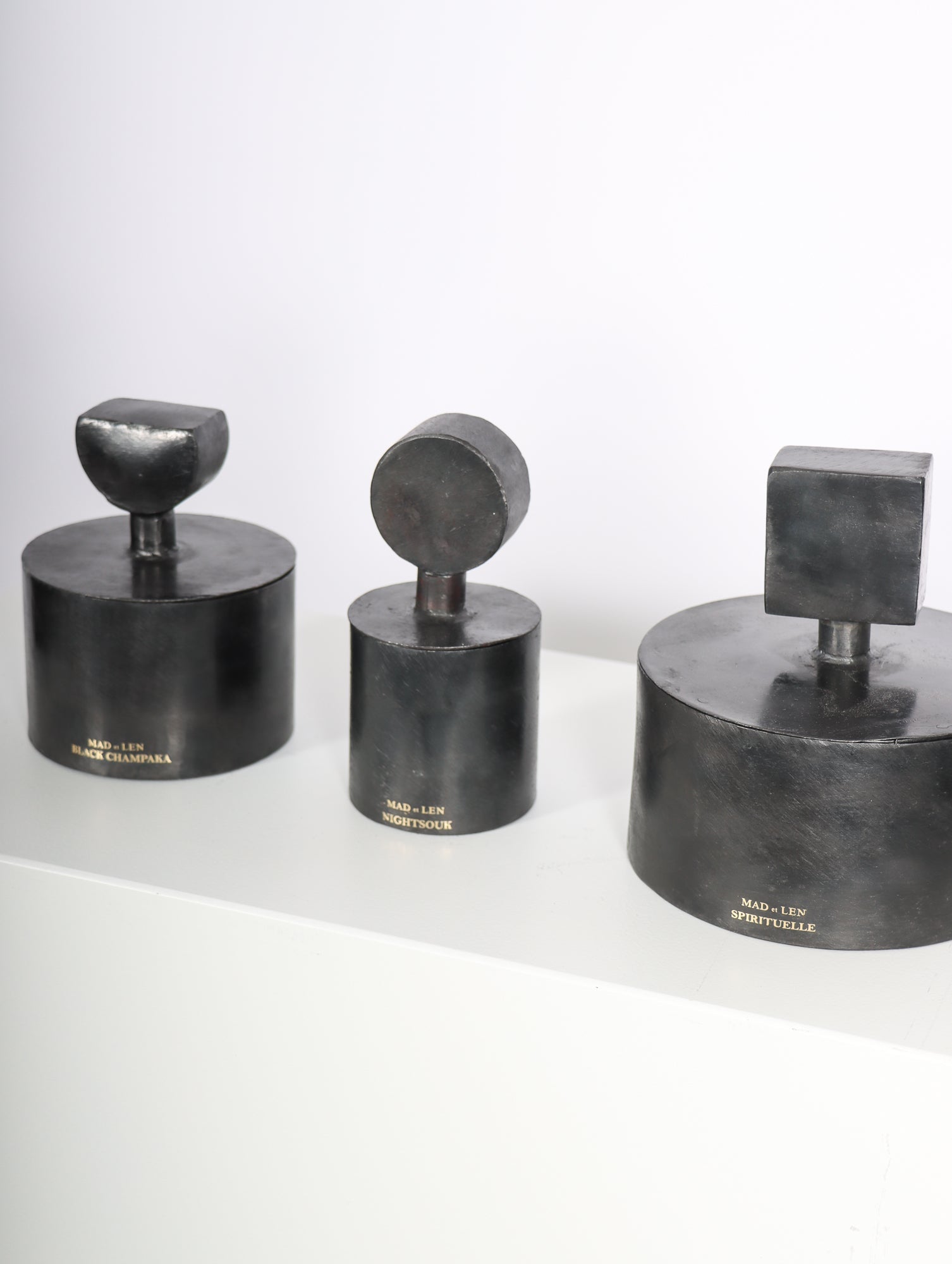 Totem Demi-Lune Petite Candle in Black Champaka by Mad Et Len