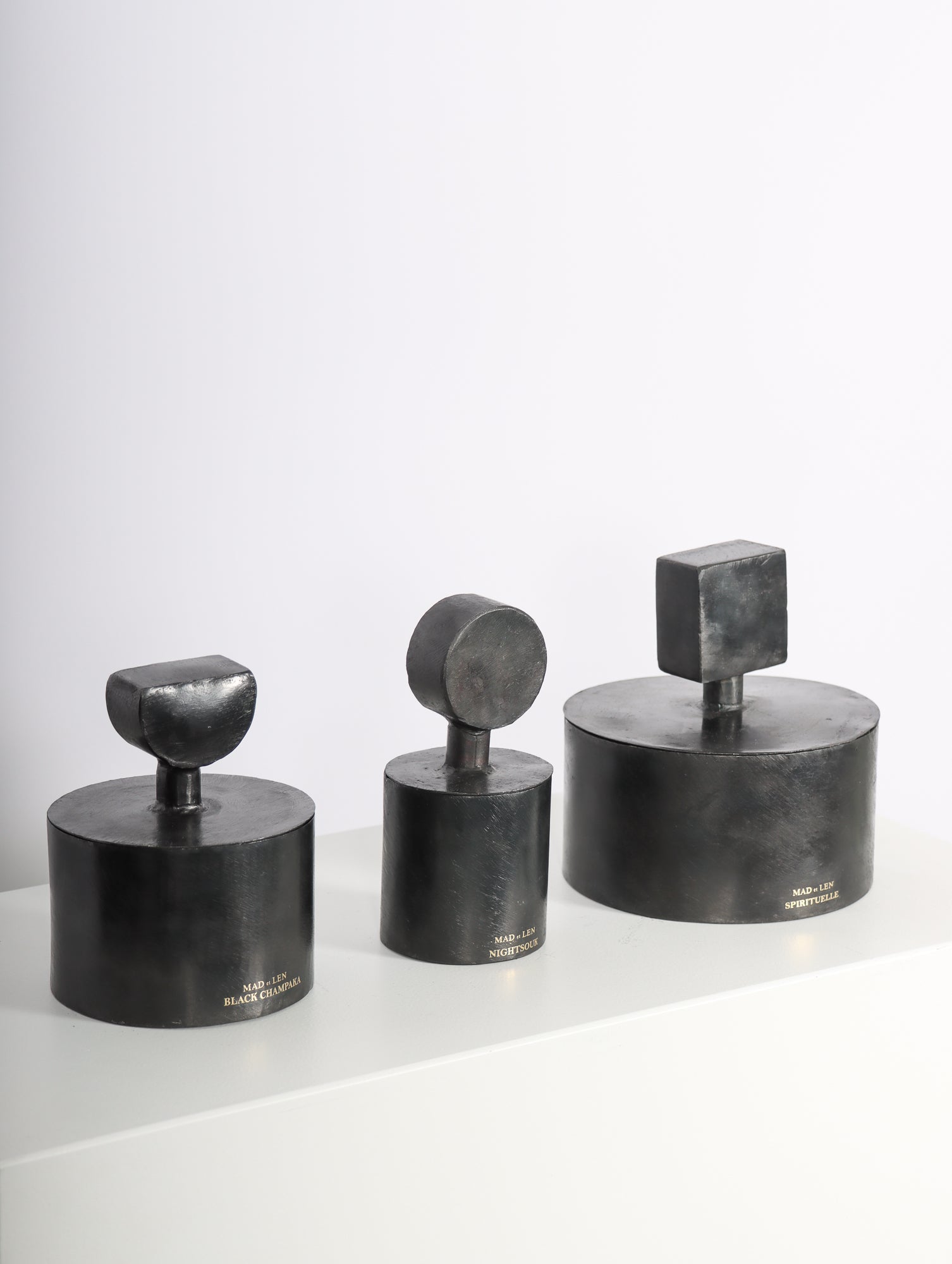 Totem Demi-Lune Petite Candle in Black Champaka by Mad Et Len