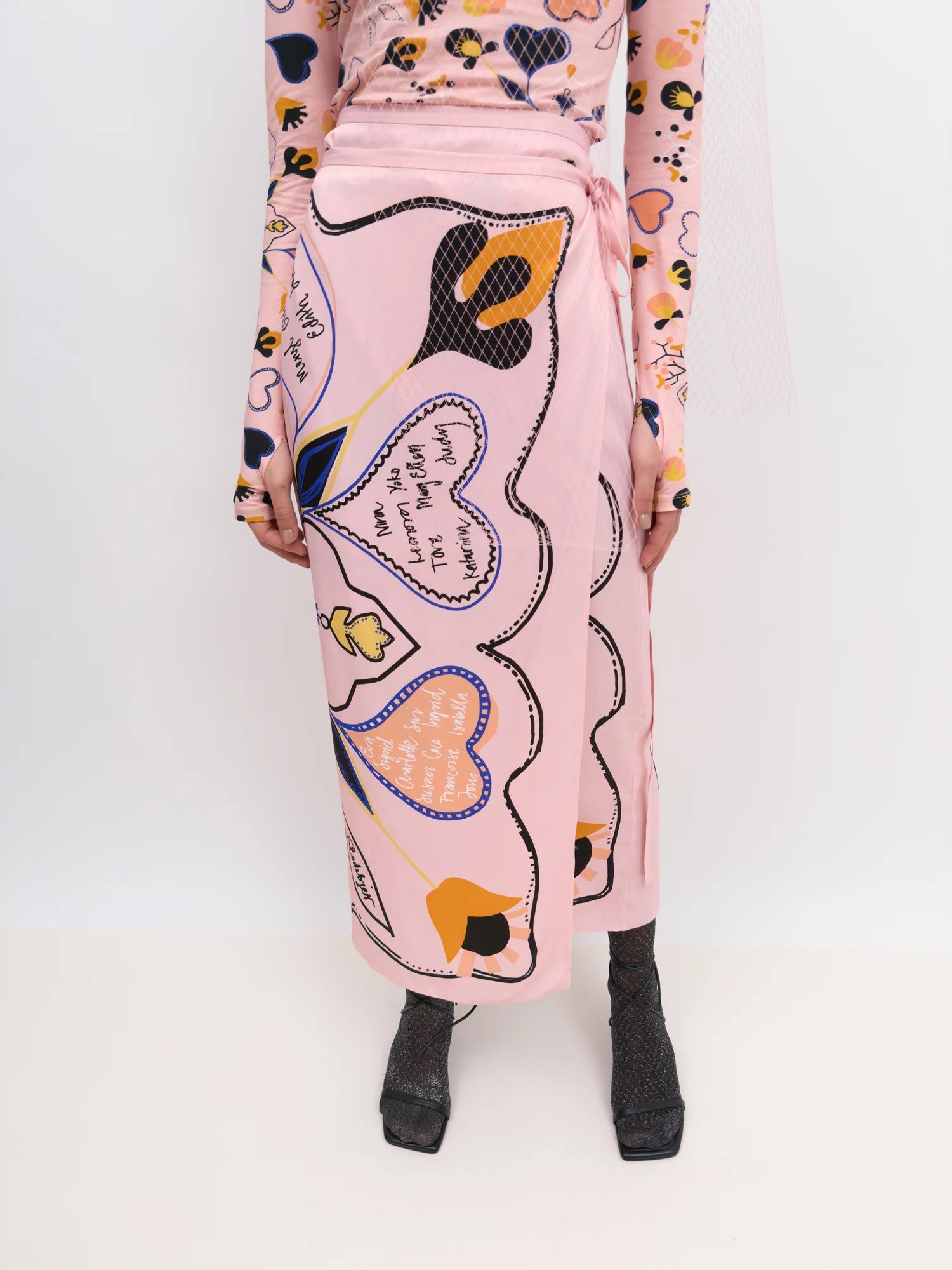 Tove Love Letter Skirt in Cloud Pink by Rodebjer - Idlewild