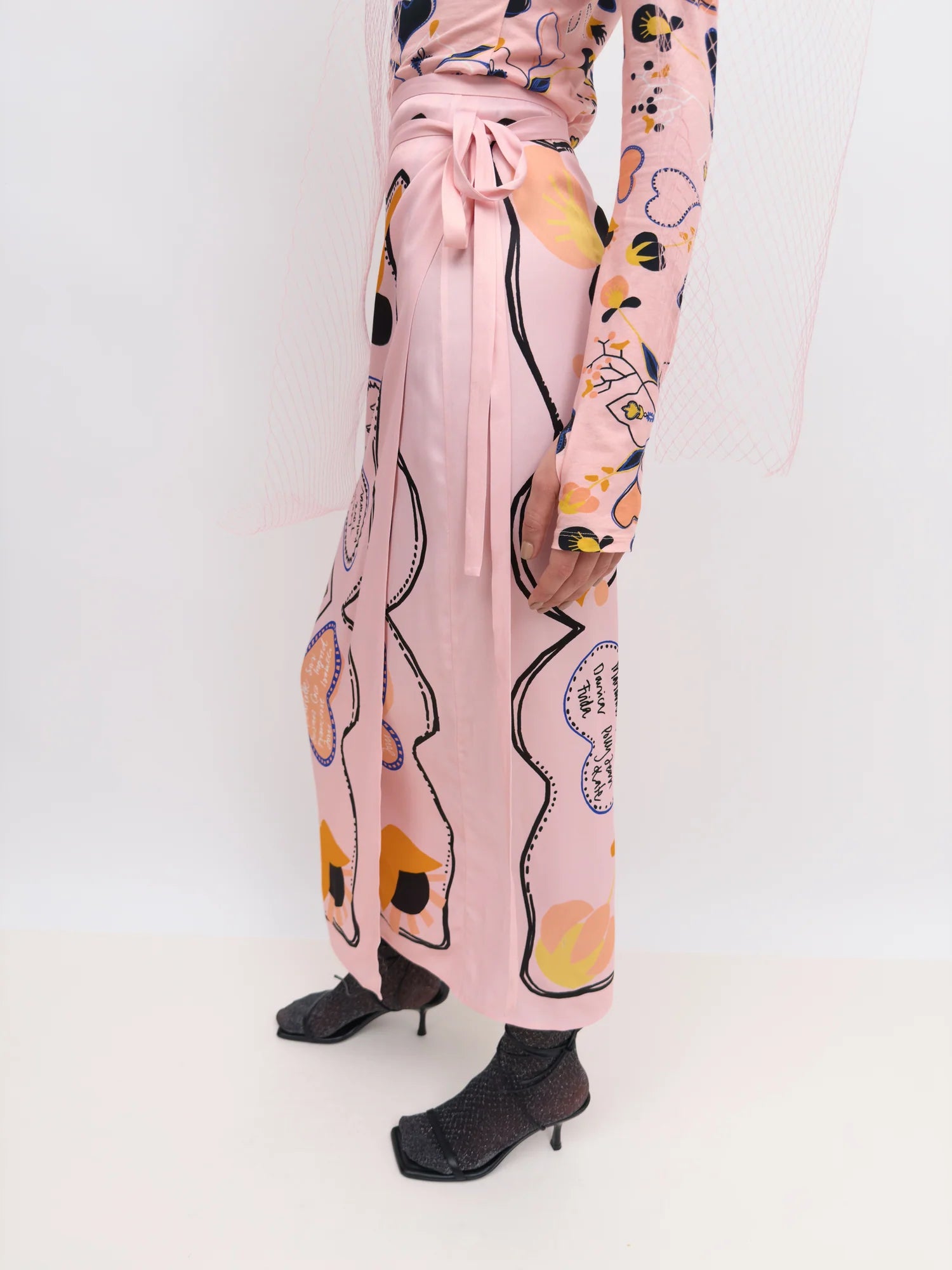 Tove Love Letter Skirt in Cloud Pink by Rodebjer - Idlewild