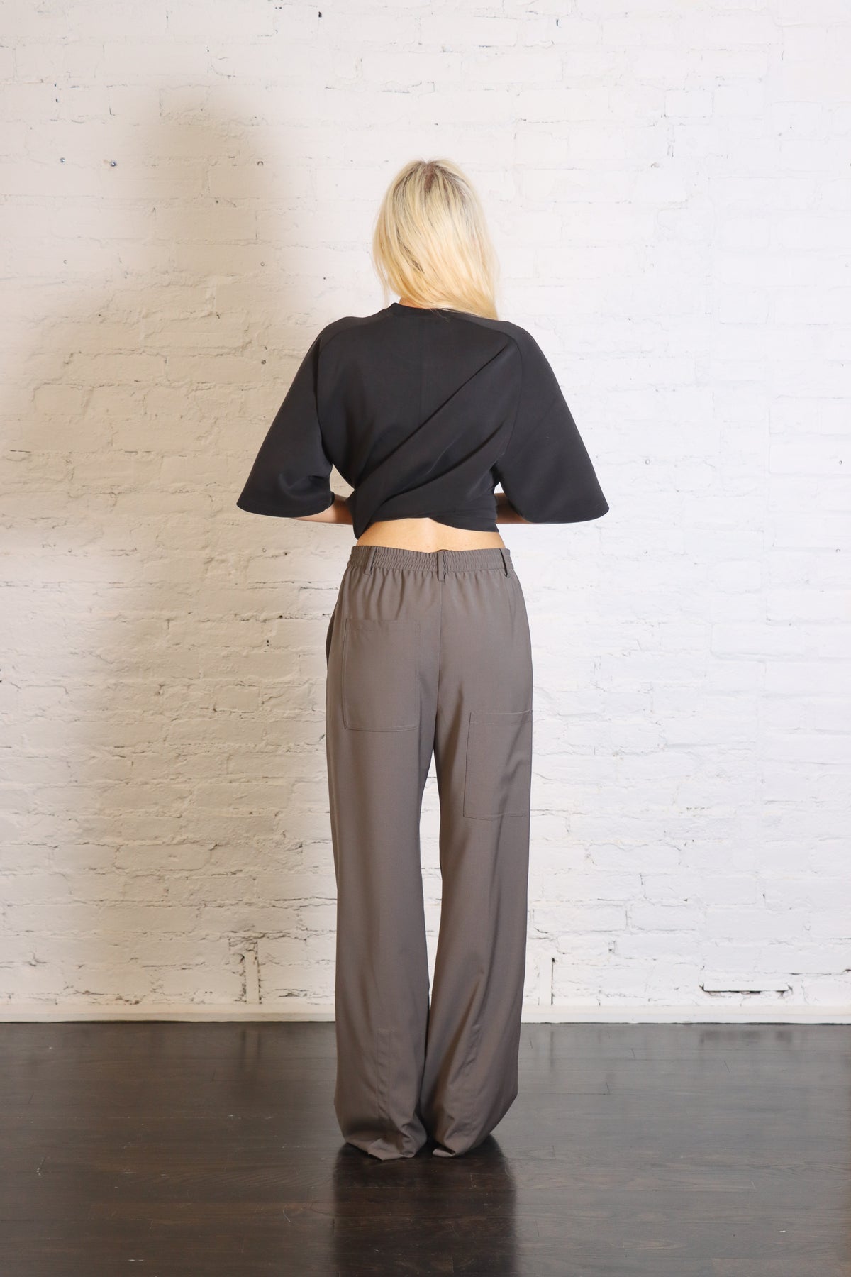 Tropical Wool Charles Trouser in Dark Stone by Tibi-Tibi-Idlewild-Cincinnati