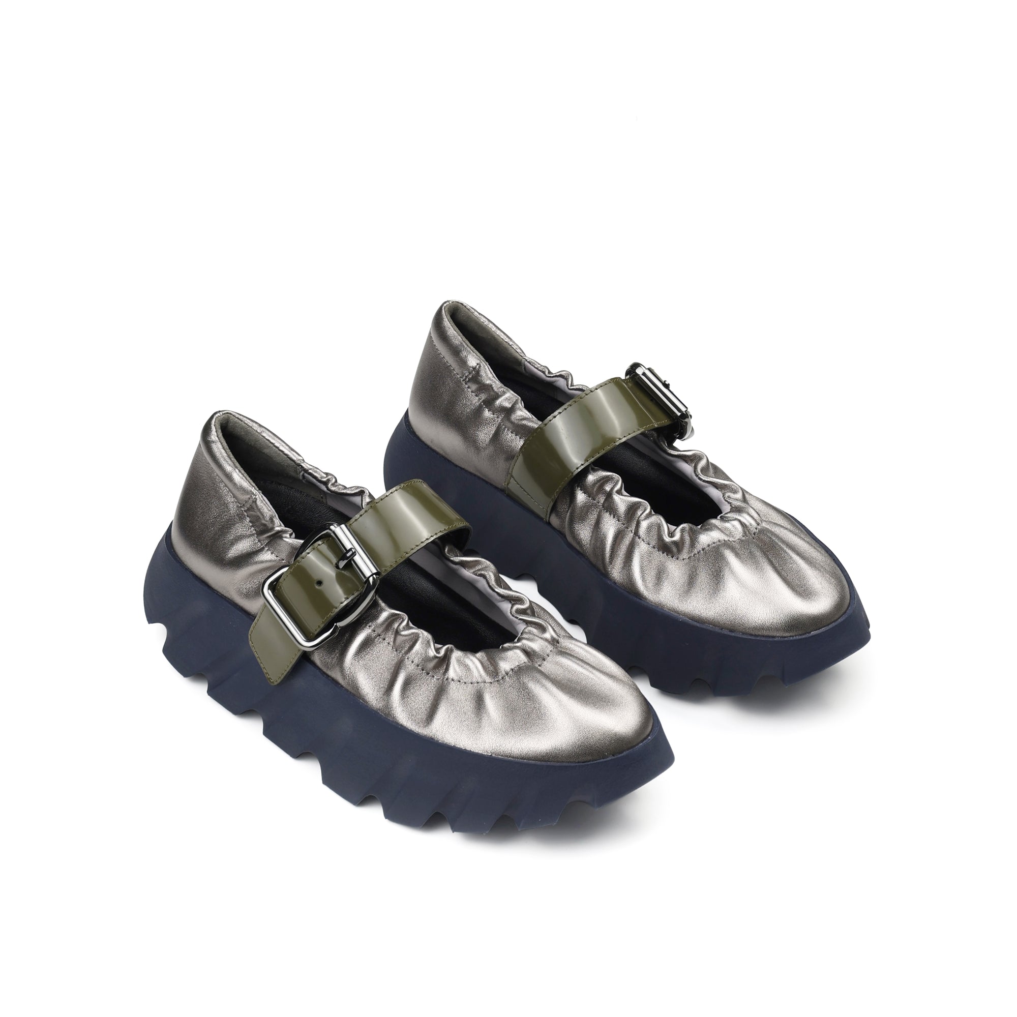 Tura Cove Platform Flat in Gun Metal by 4CCCCEES-4CCCCEES-Idlewild