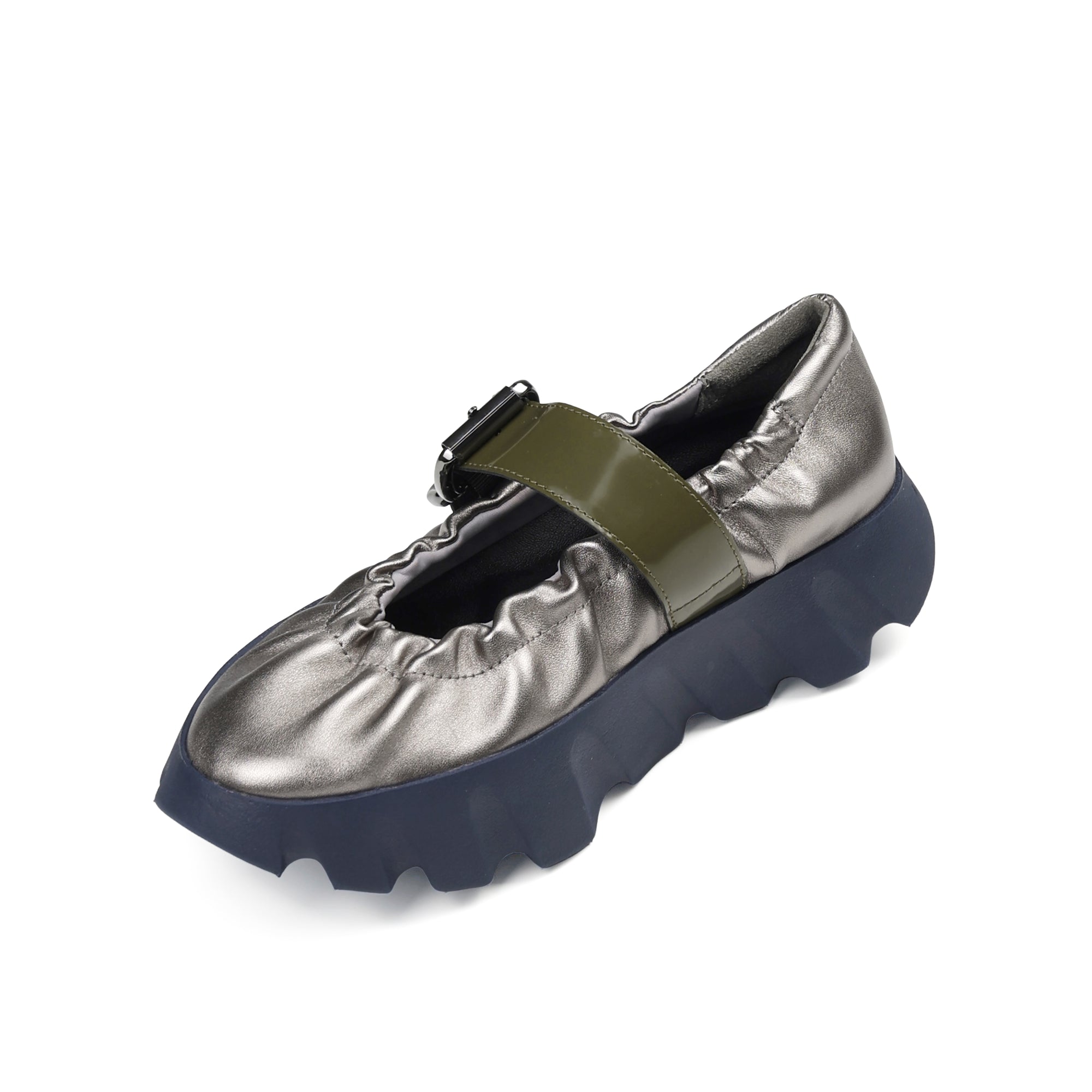 Tura Cove Platform Flat in Gun Metal by 4CCCCEES-4CCCCEES-Idlewild