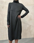 Turtleneck Midi Dress in Black by Sanctamuerte-Dresses-SANCTAMUERTE-Idlewild