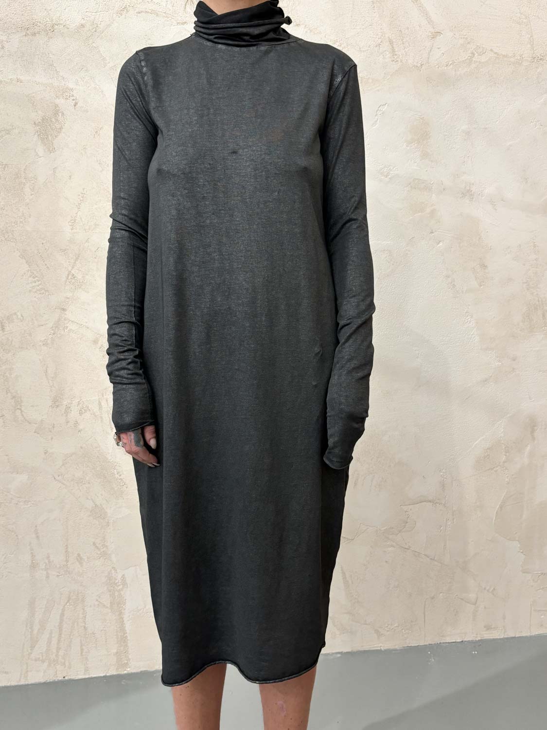 Turtleneck Midi Dress in Black by Sanctamuerte-SANCTAMUERTE-Idlewild-Cincinnati