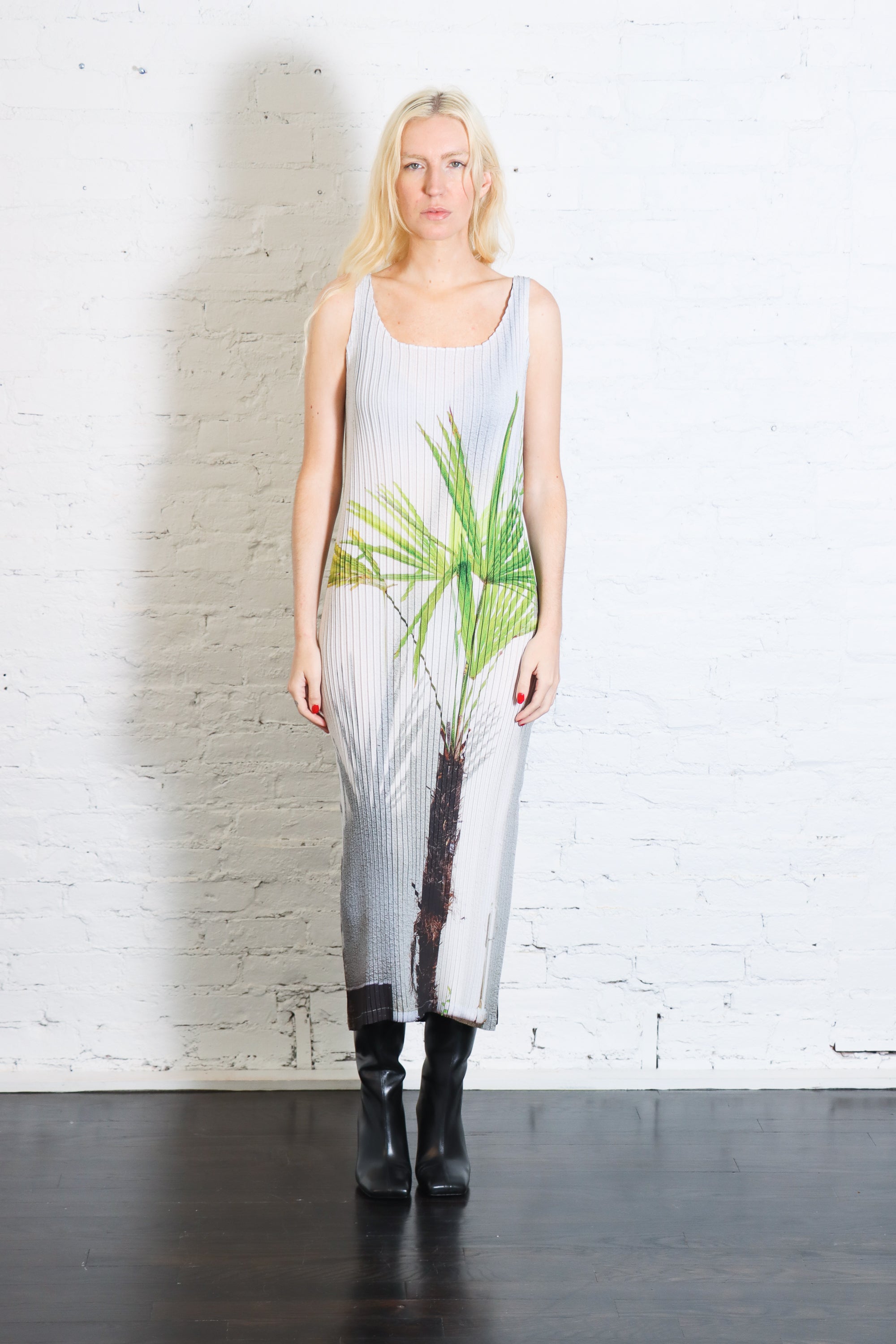 Urban Jungle Pleats Dress in White by Issey Miyake-Issey Miyake-Idlewild-Cincinnati