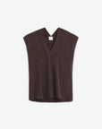 V-Neck Silk Top in Choco by Alysi-Alysi-Idlewild-Cincinnati