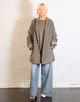 Velvet Long Blazer in Taupe by Album Di Famiglia-Album Di Famiglia-Idlewild-Cincinnati