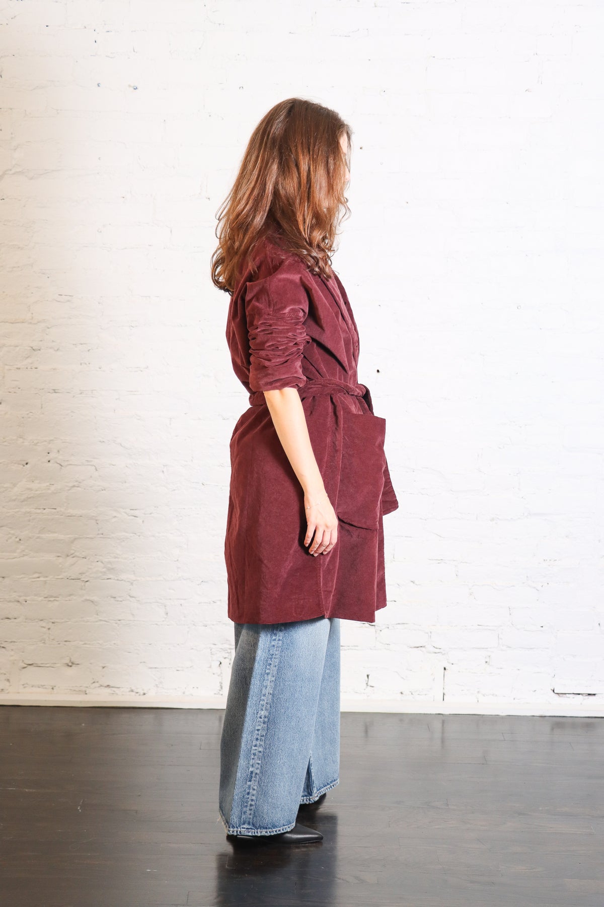 Velvet Wrap Coat in Wine by Album Di Famiglia-Album Di Famiglia-Idlewild-Cincinnati