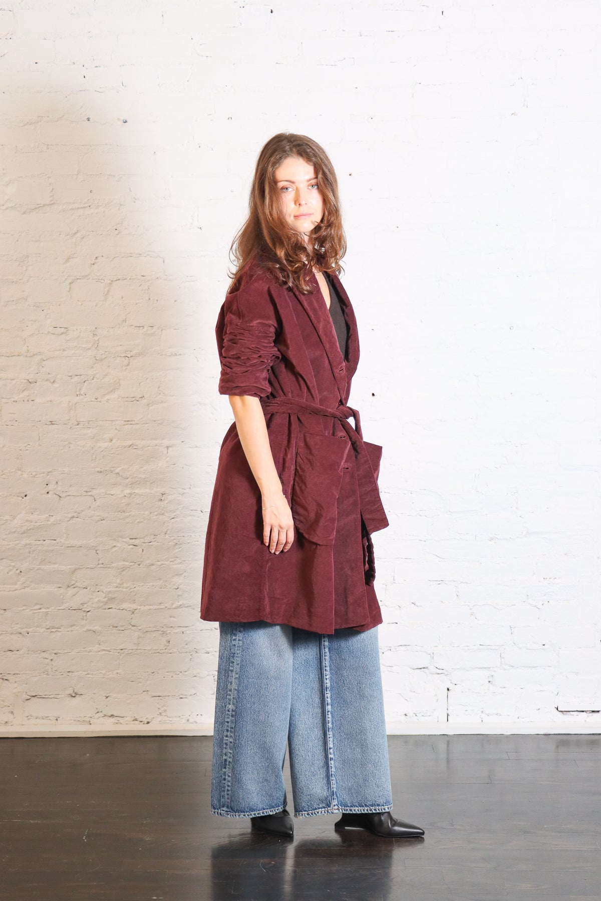Velvet Wrap Coat in Wine by Album Di Famiglia-Album Di Famiglia-Idlewild-Cincinnati