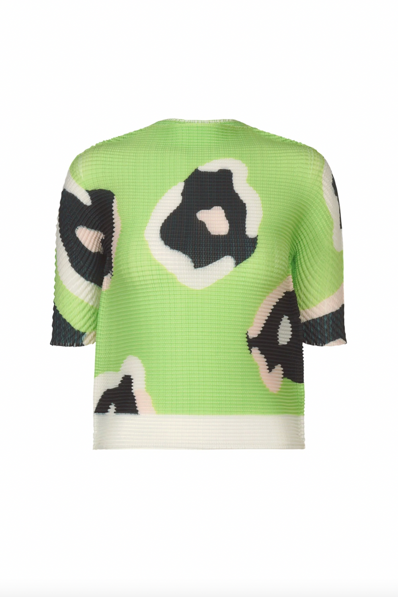 Verve Pleats Top in Green by Issey Miyake