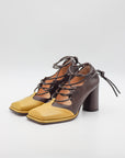 Viktor Ankle Wrap Pump in Canarino Caffe by MLO-MLO-Idlewild-Cincinnati