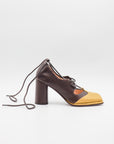 Viktor Ankle Wrap Pump in Canarino Caffe by MLO-MLO-Idlewild-Cincinnati