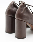 Viktor Ankle Wrap Pump in Canarino Caffe by MLO-MLO-Idlewild-Cincinnati