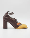 Viktor Ankle Wrap Pump in Canarino Caffe by MLO-MLO-Idlewild-Cincinnati