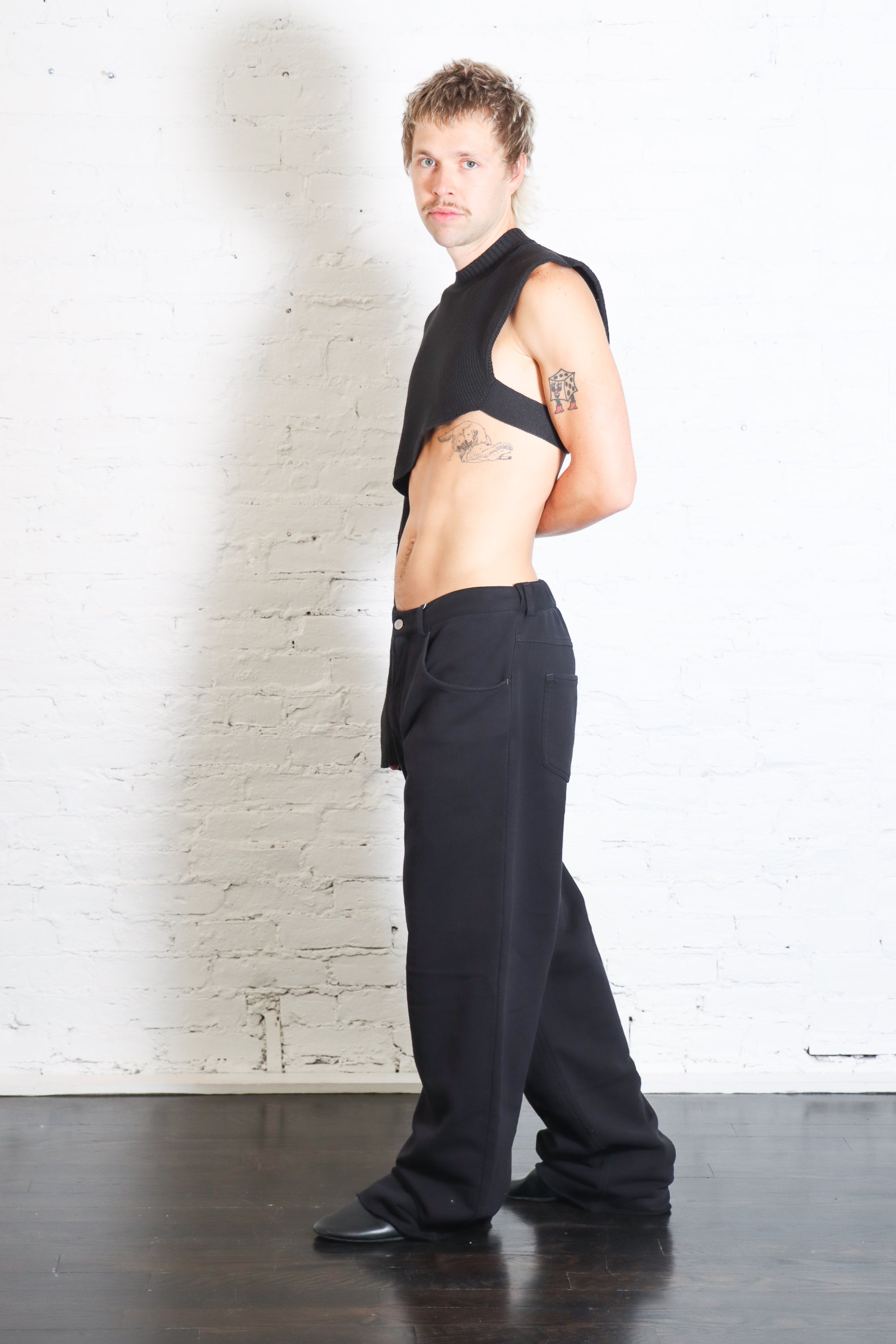 Wafer Knit One Sleeve Top in Black by Homme Plissé Issey Miyake-Homme Plissé Issey Miyake-Idlewild-Cincinnati