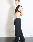 Wafer Knit One Sleeve Top in Black by Homme Plissé Issey Miyake-Homme Plissé Issey Miyake-Idlewild-Cincinnati