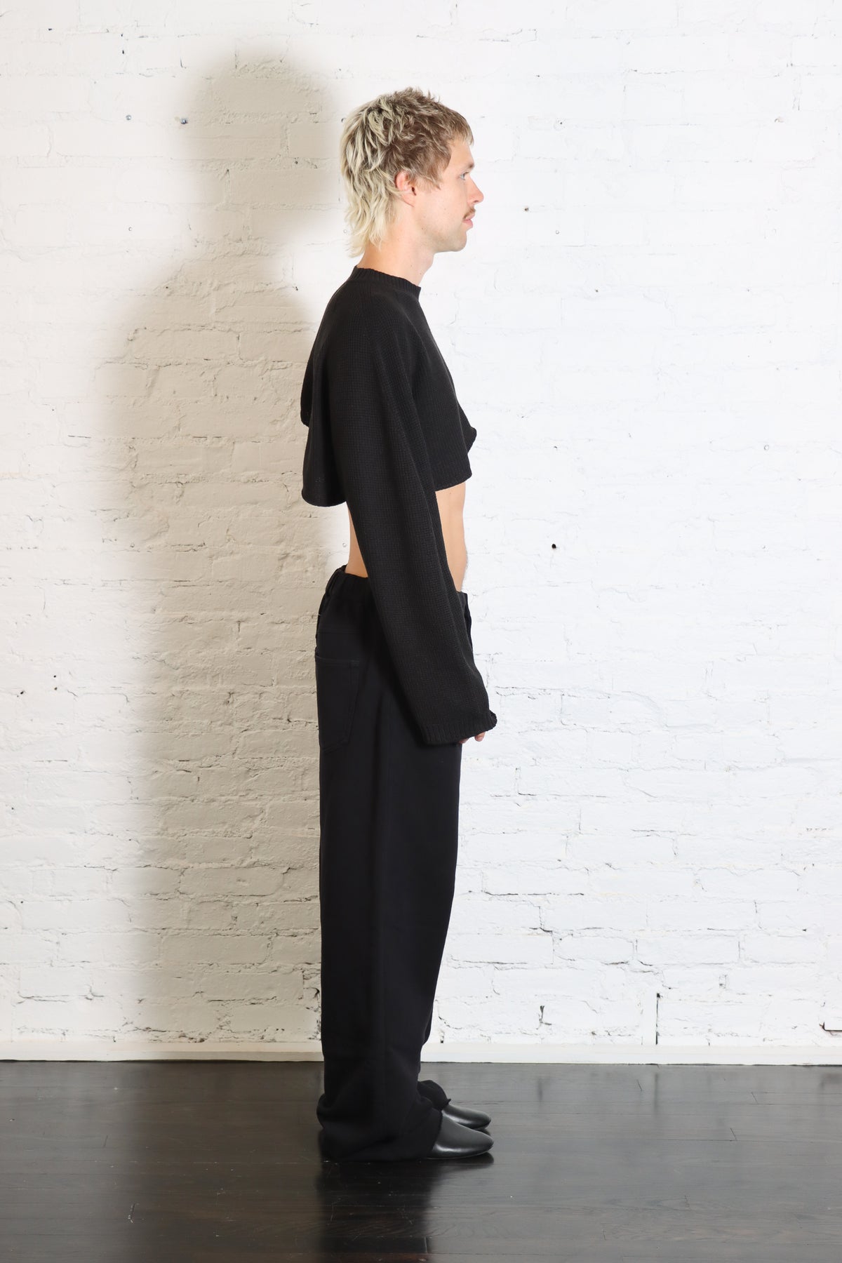 Wafer Knit One Sleeve Top in Black by Homme Plissé Issey Miyake-Homme Plissé Issey Miyake-Idlewild-Cincinnati
