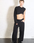 Wafer Knit One Sleeve Top in Black by Homme Plissé Issey Miyake-Homme Plissé Issey Miyake-Idlewild-Cincinnati