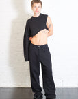 Wafer Knit One Sleeve Top in Black by Homme Plissé Issey Miyake-Homme Plissé Issey Miyake-Idlewild-Cincinnati