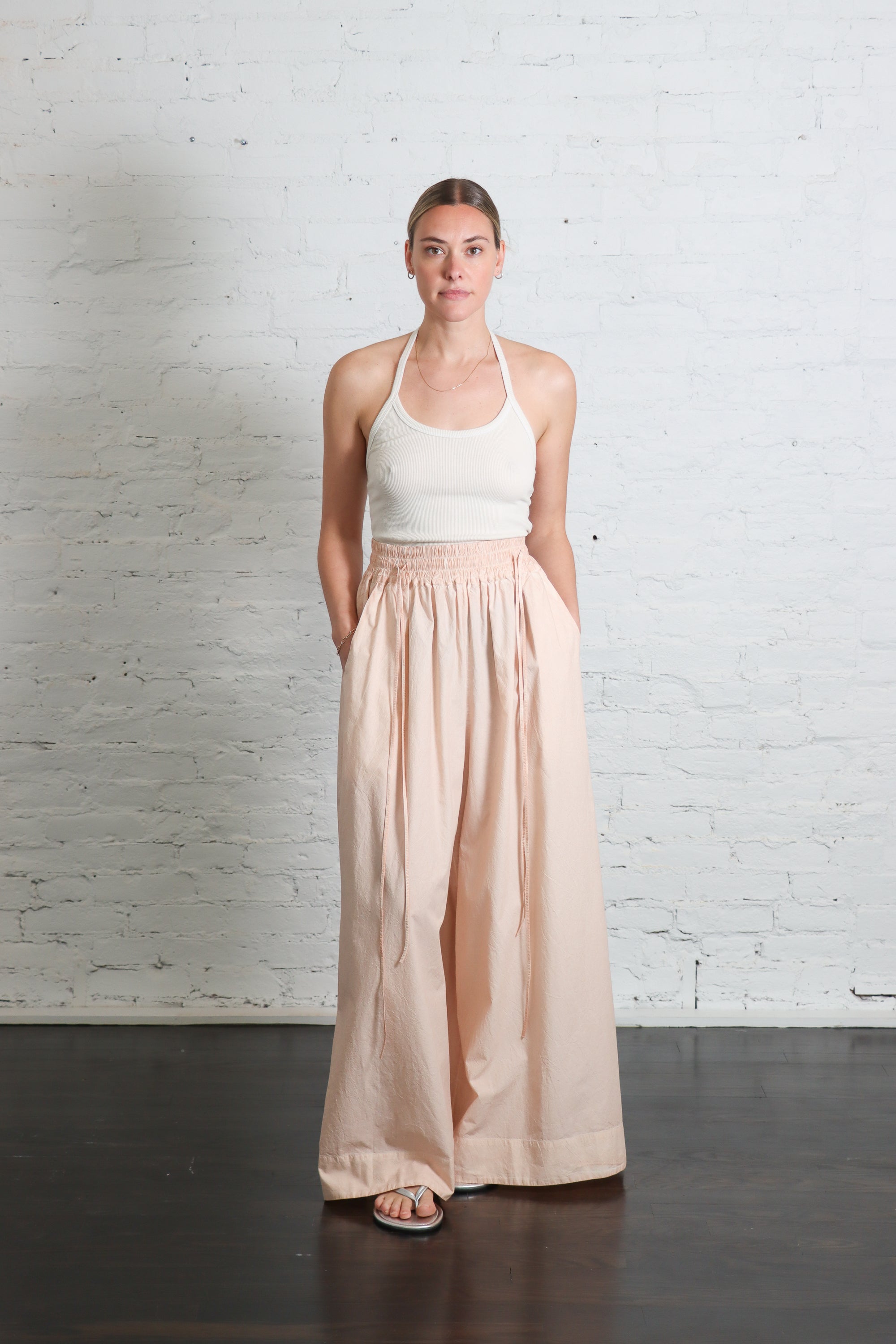 Wide-Leg Trousers with Drawstring in Carne by Serien°umerica-Serien°umerica-Idlewild-Cincinnati