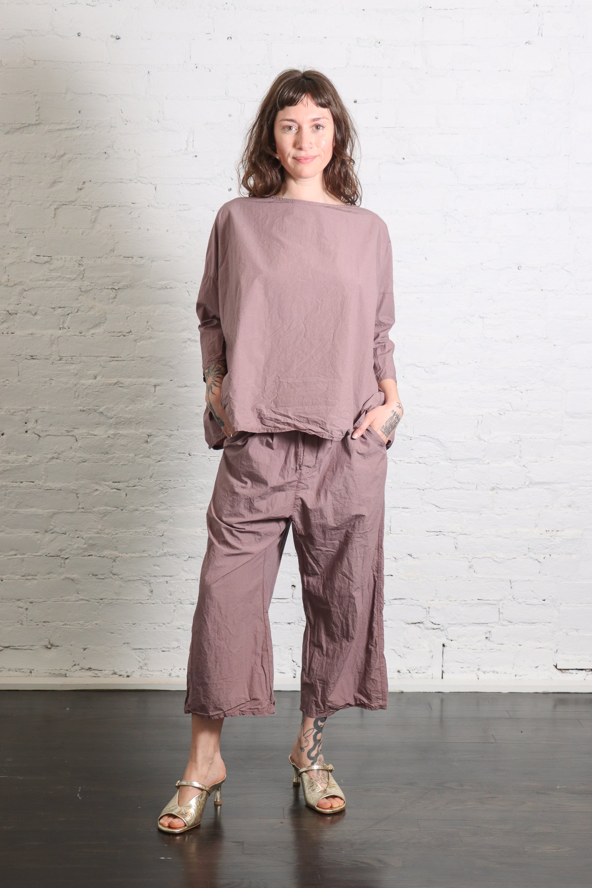 Wide and Short Trousers TC in Mauve by Album Di Famiglia – Idlewild
