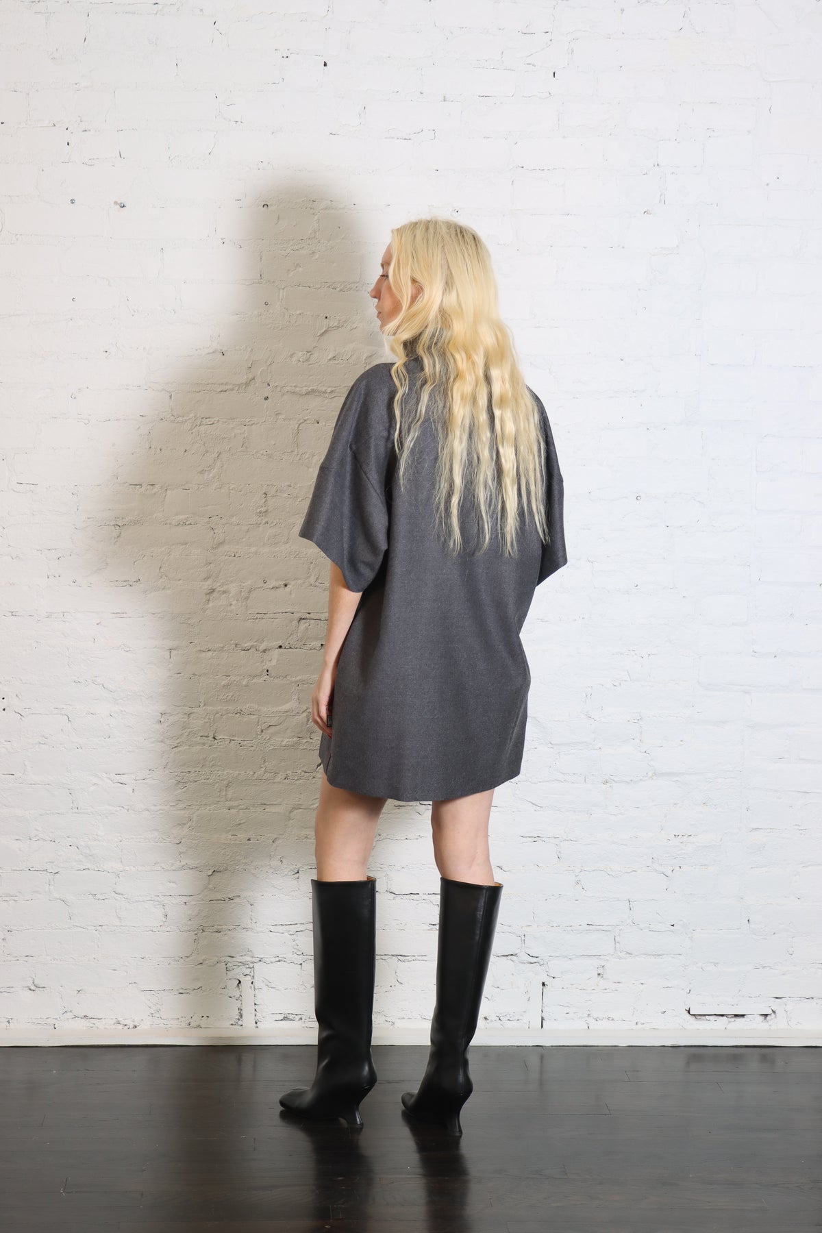 Wool 1/4 Zip Dress Jacket in Dark Gray by MM6 Maison Margiela-MM6-Idlewild-Cincinnati