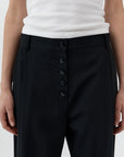Wool Button Front Pleat Pants in Black by St. Agni-St. Agni-Idlewild-Cincinnati