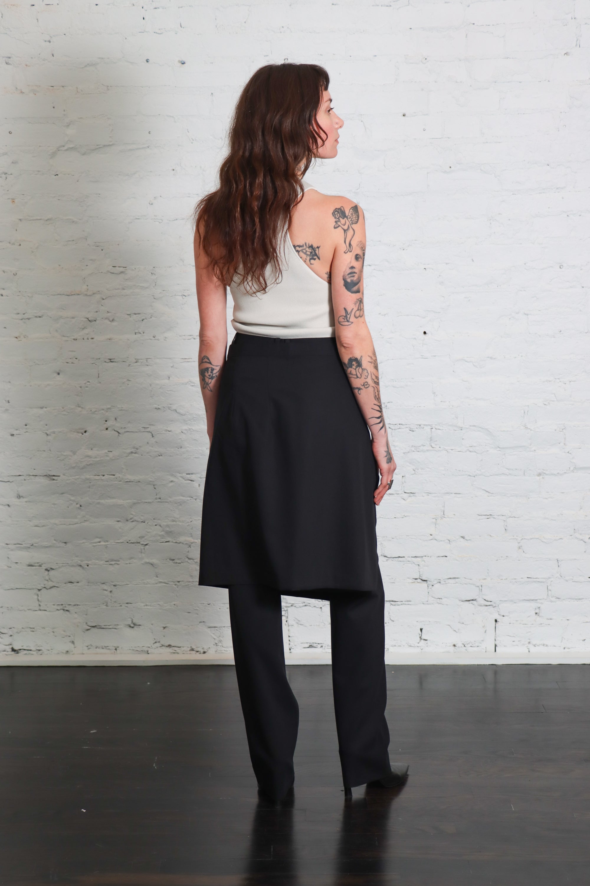 Wool Hybrid Skirt Pants in Black by St. Agni-St. Agni-Idlewild