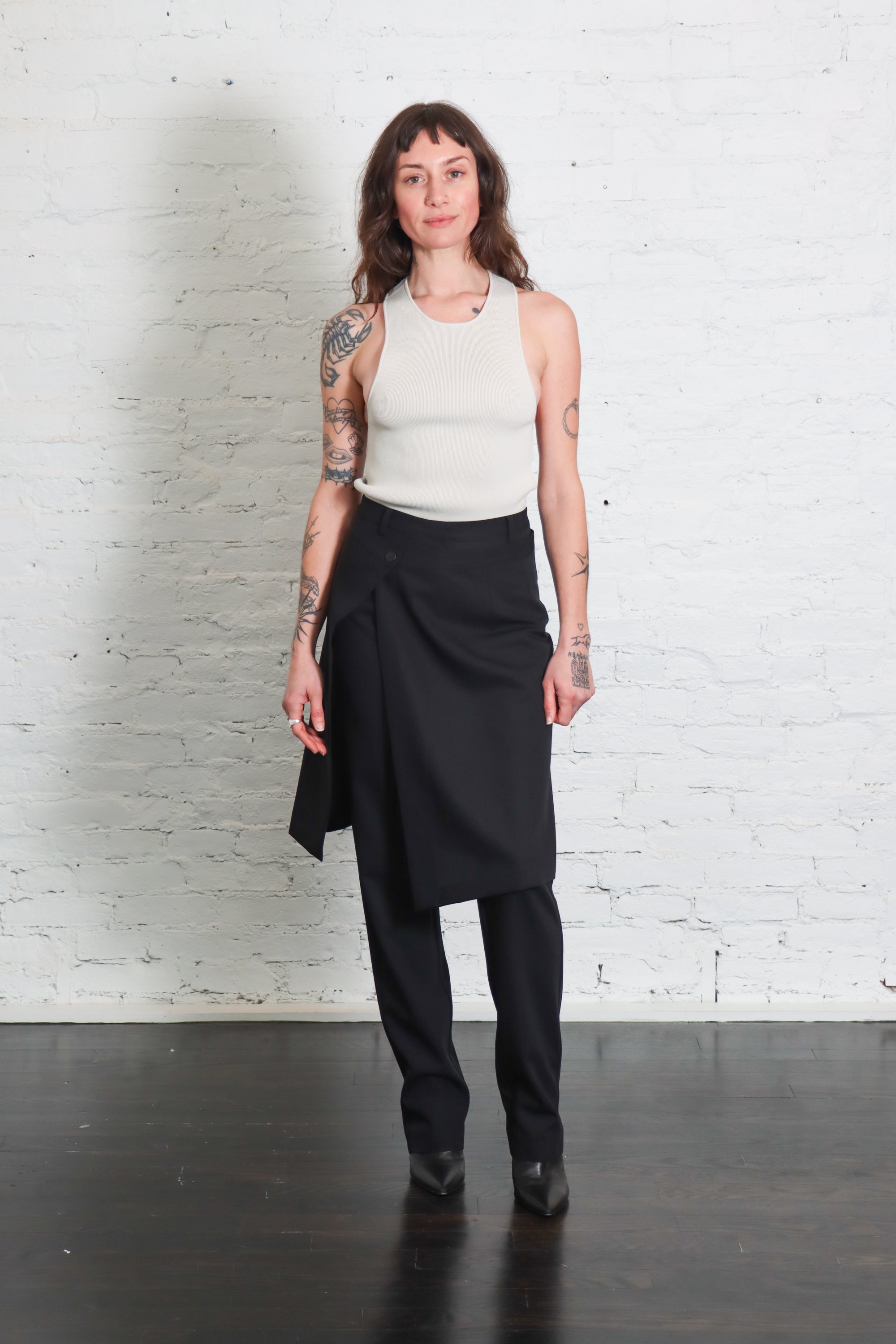 Wool Hybrid Skirt Pants in Black by St. Agni-St. Agni-Idlewild