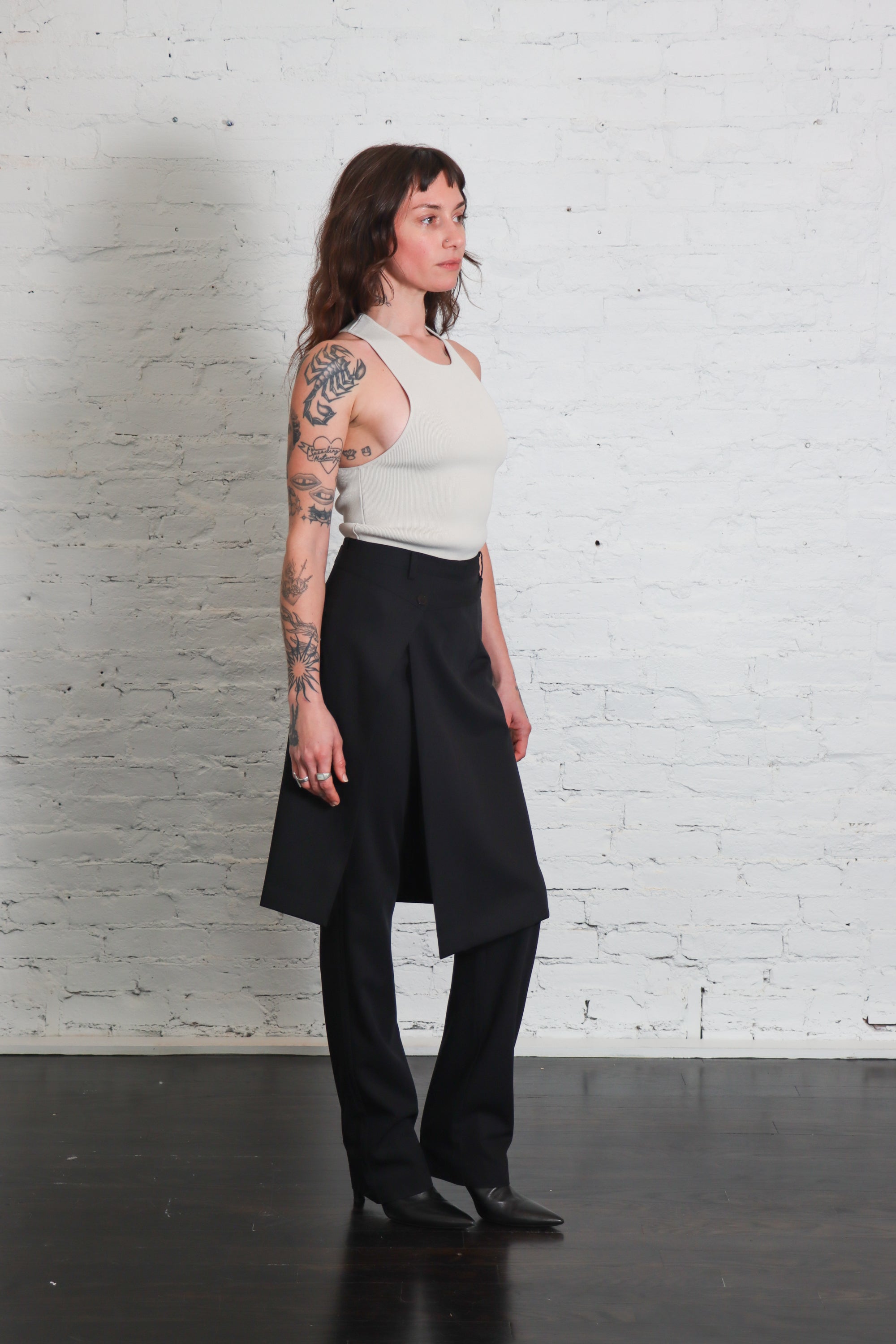 Wool Hybrid Skirt Pants in Black by St. Agni-St. Agni-Idlewild