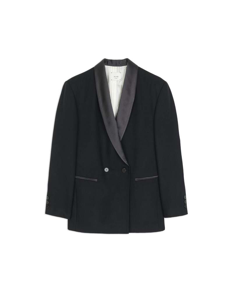 Wool Tuxedo Jacket in Nero by Alysi-Alysi-Idlewild-Cincinnati