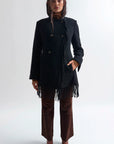 Youla Fringed Blanket Coat in Black by Rodebjer-Rodebjer-Idlewild-Cincinnati