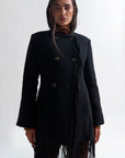 Youla Fringed Blanket Coat in Black by Rodebjer-Rodebjer-Idlewild-Cincinnati