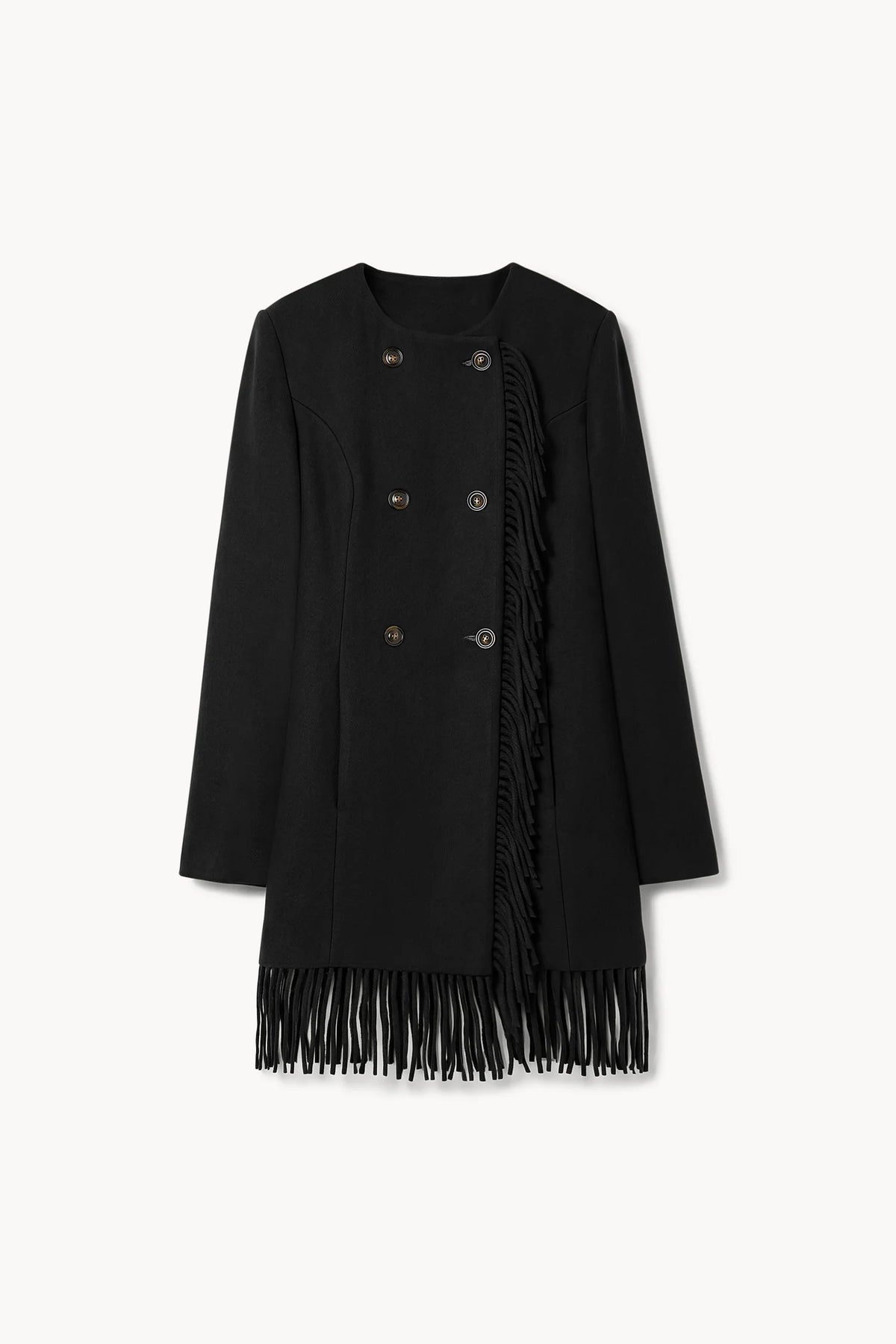 Youla Fringed Blanket Coat in Black by Rodebjer-Rodebjer-Idlewild-Cincinnati