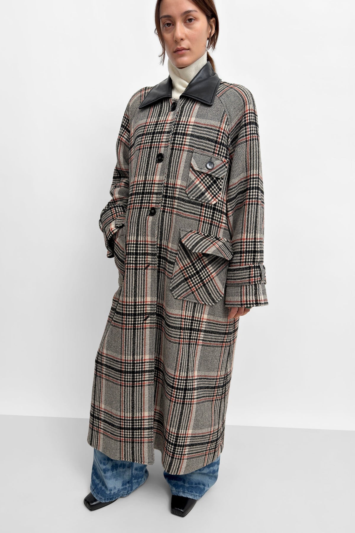 Yuna Check Coat in Retro Red/Black by Rodebjer-Rodebjer-Idlewild-Cincinnati